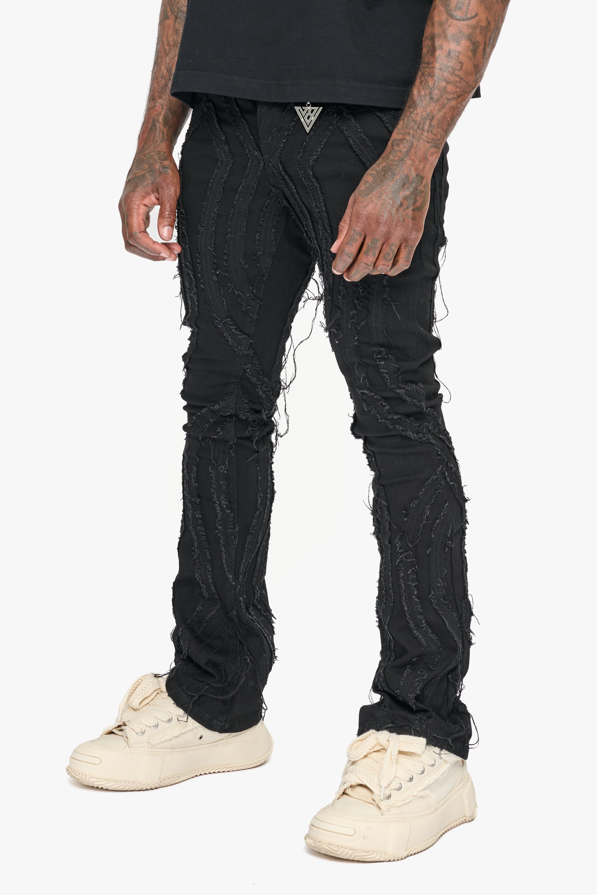 Strava Black Stacked Jeans