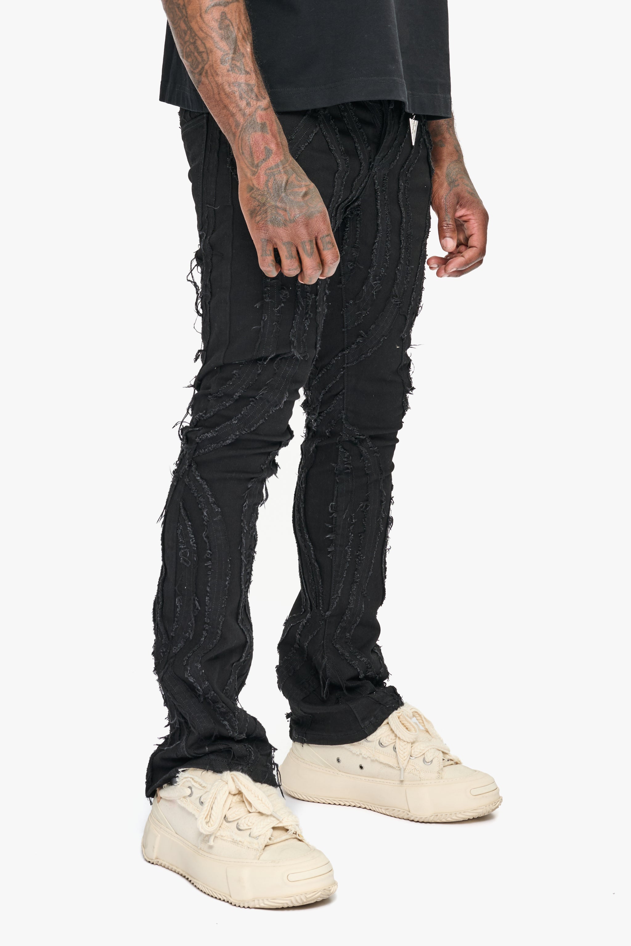 Strava Black Stacked Jeans