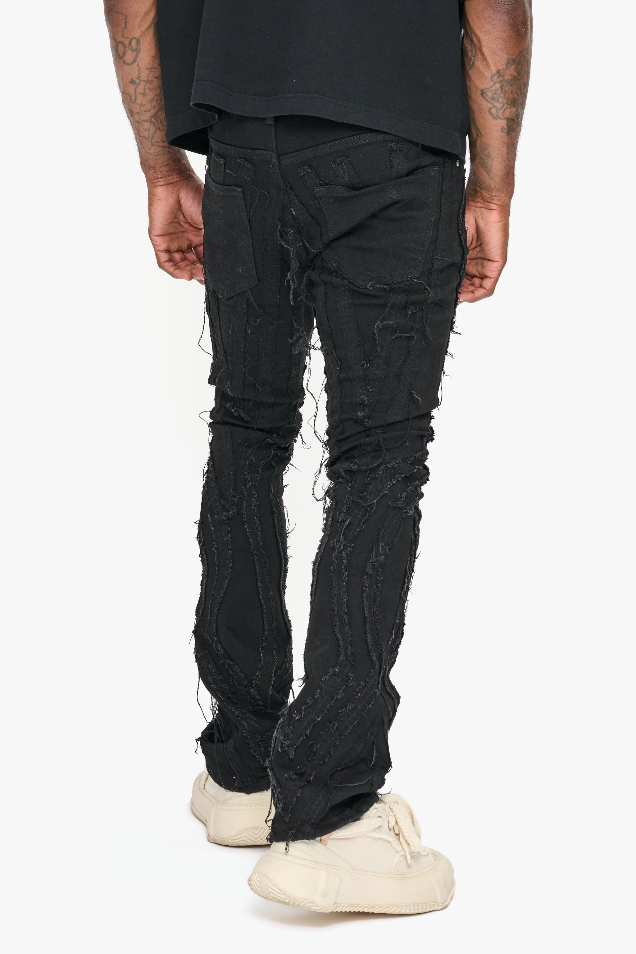 Strava Black Stacked Jeans