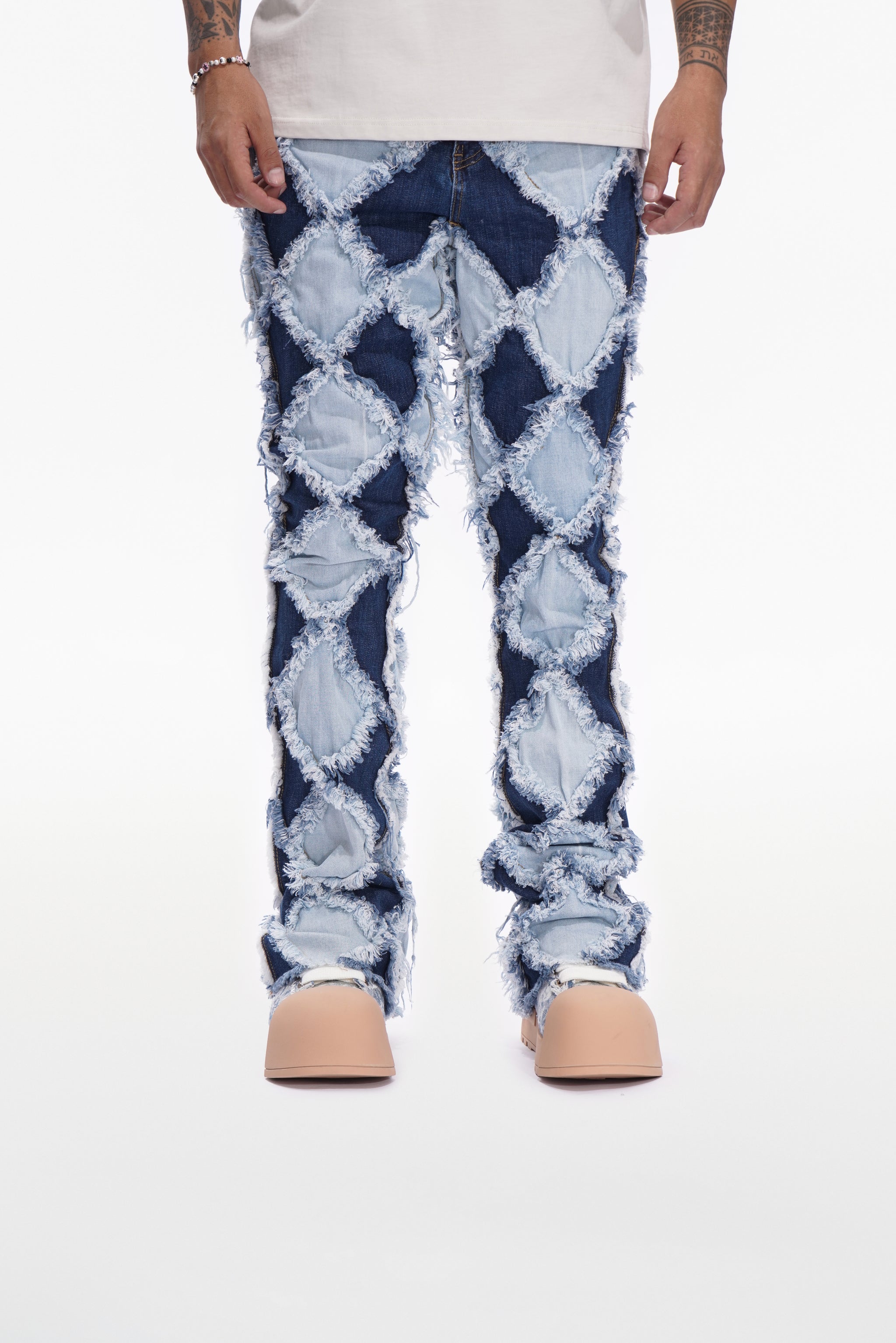 Pocket Blue Lt.Blue Stacked Jeans