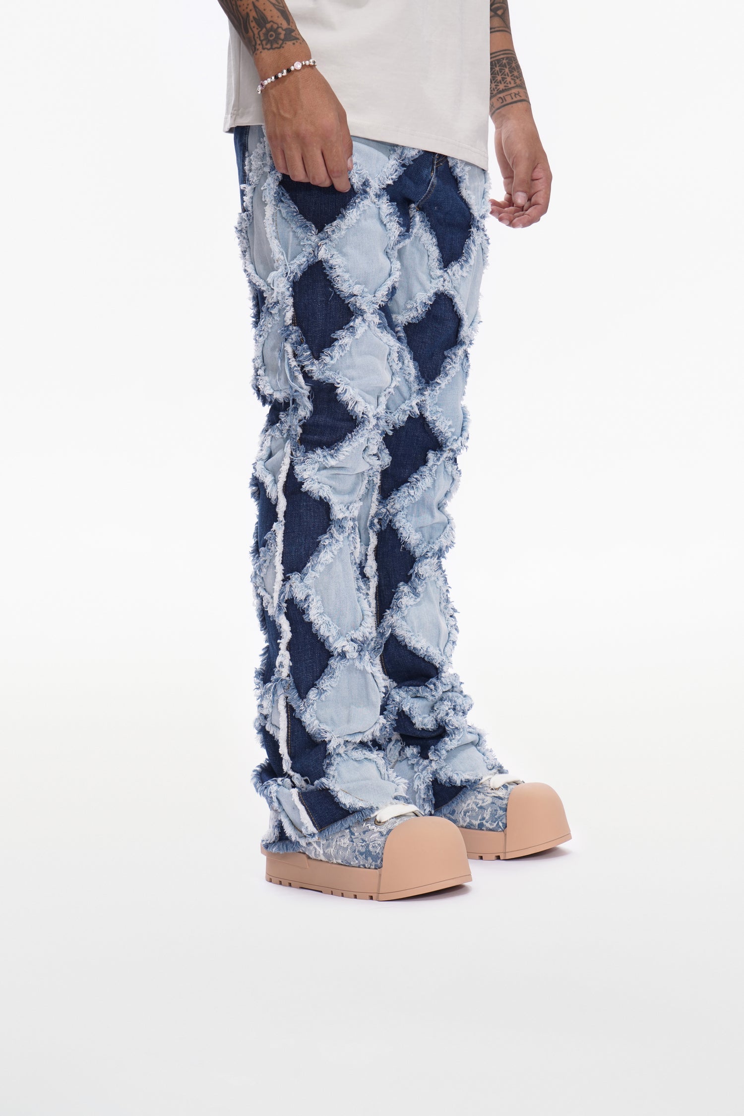 Pocket Blue Lt.Blue Stacked Jeans