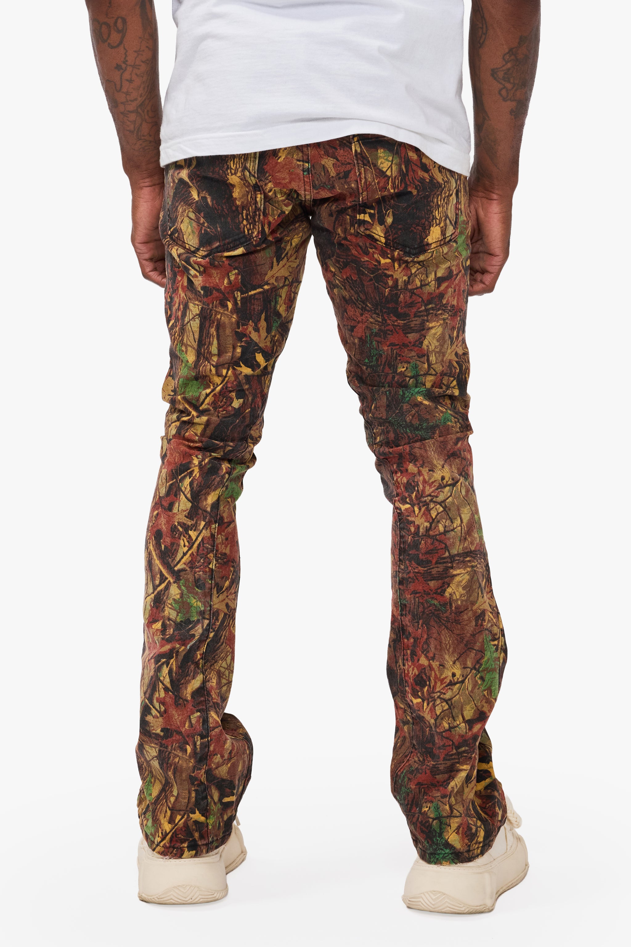 Hazard Leaf Camo Stacked Jeans