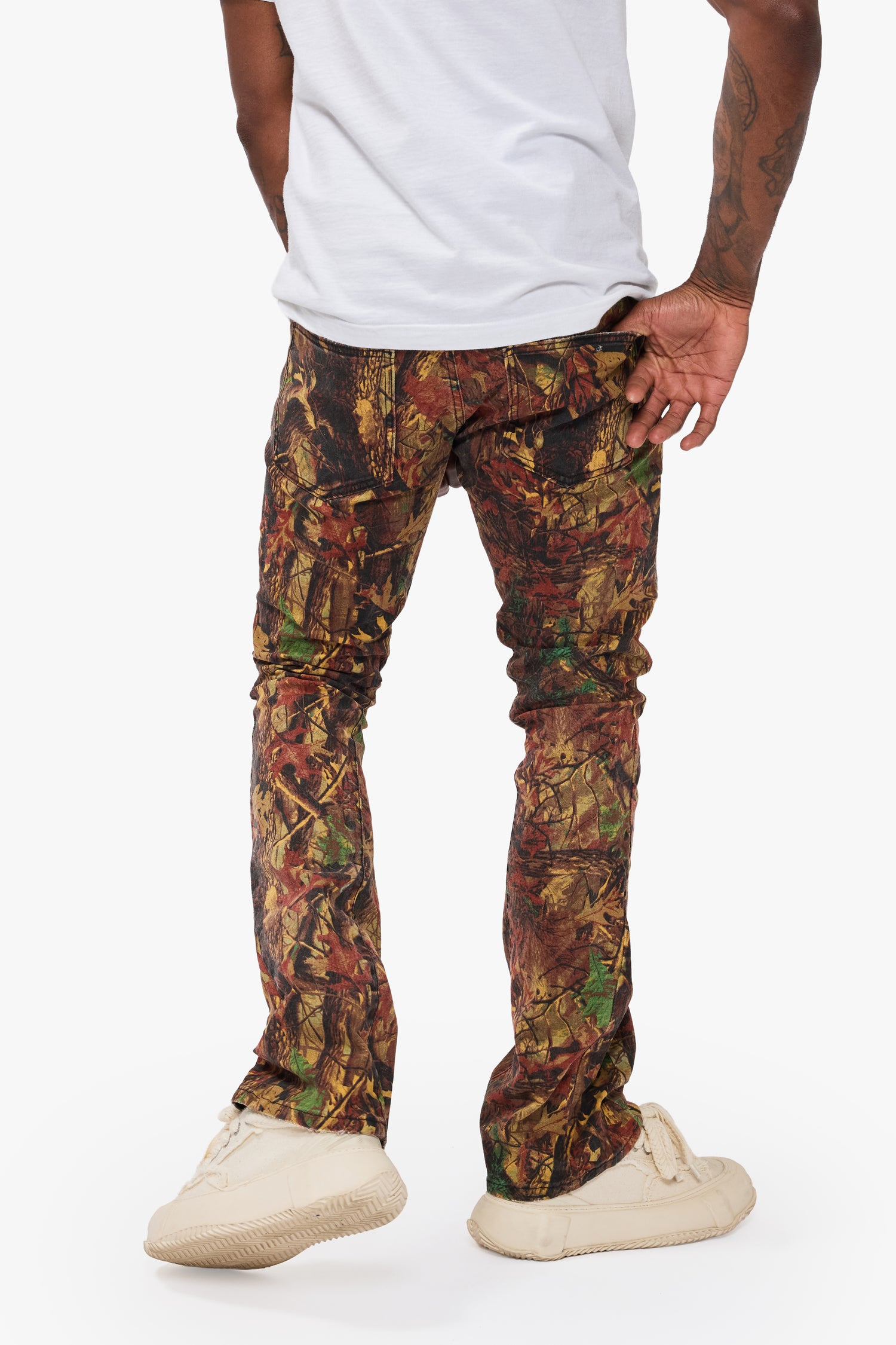 Hazard Leaf Camo Stacked Jeans