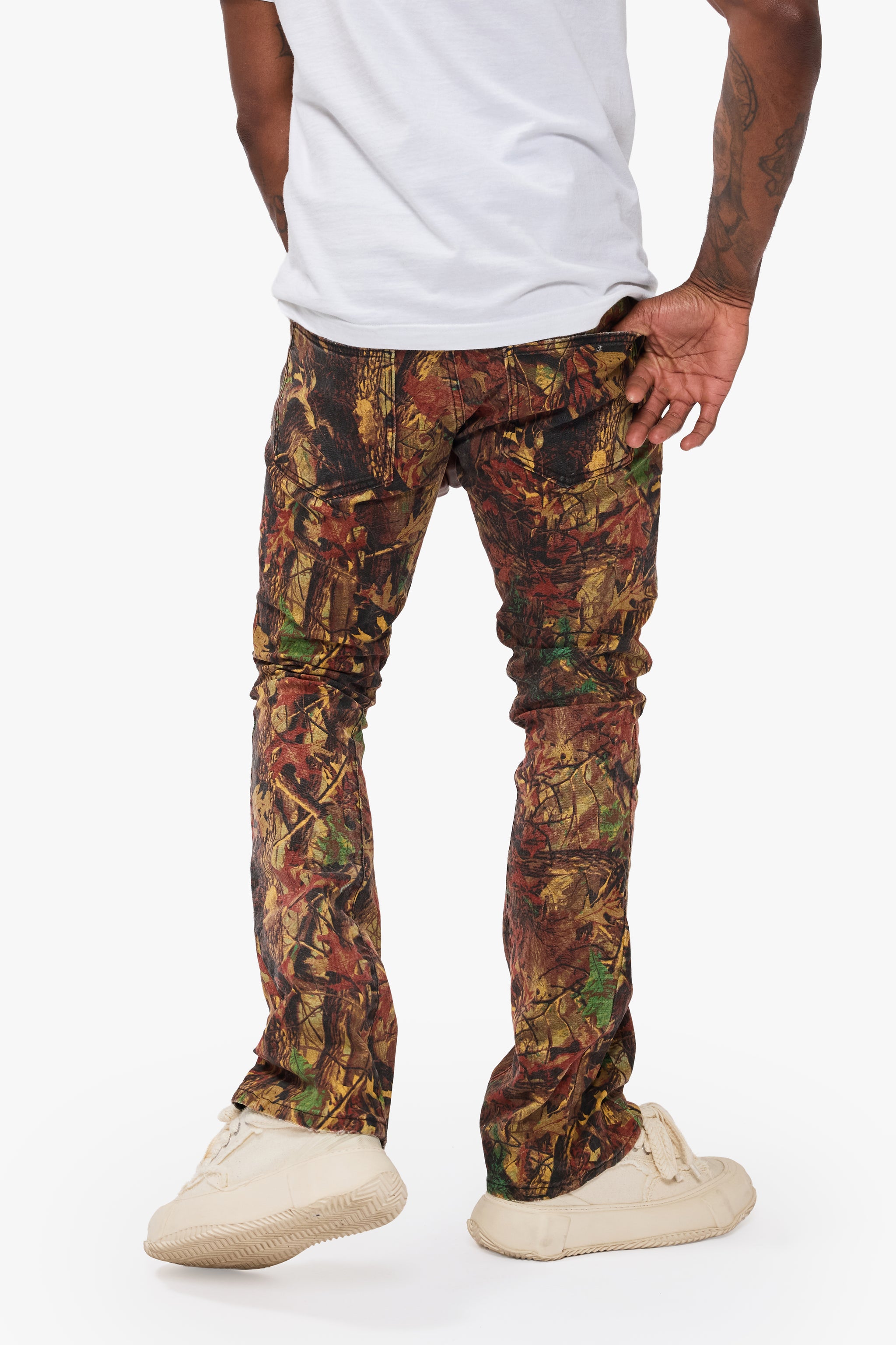Hazard Leaf Camo Stacked Jeans