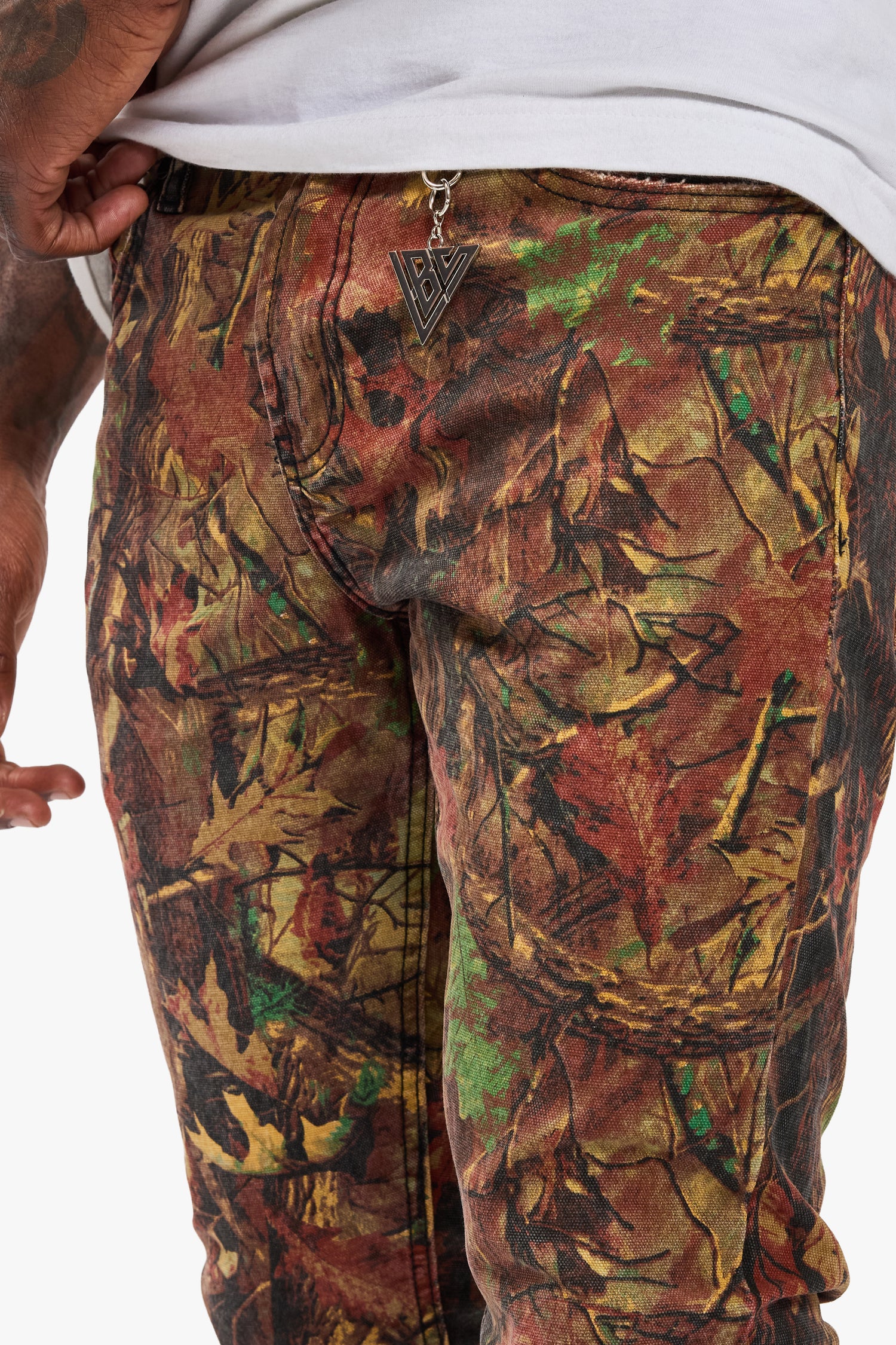 Hazard Leaf Camo Stacked Jeans