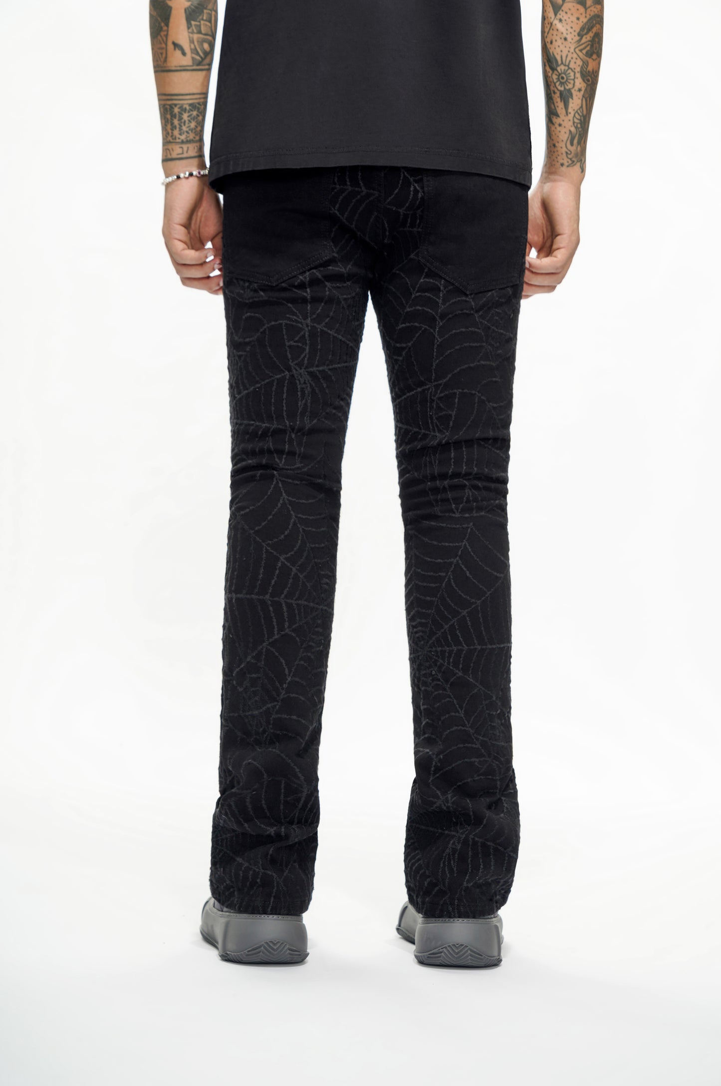 Operator Black Stacked Flare Jean