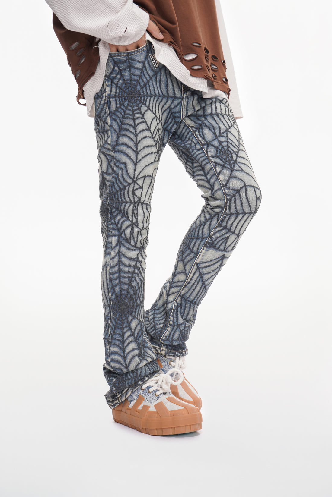 Operator Light Blue Stacked Flare Jean