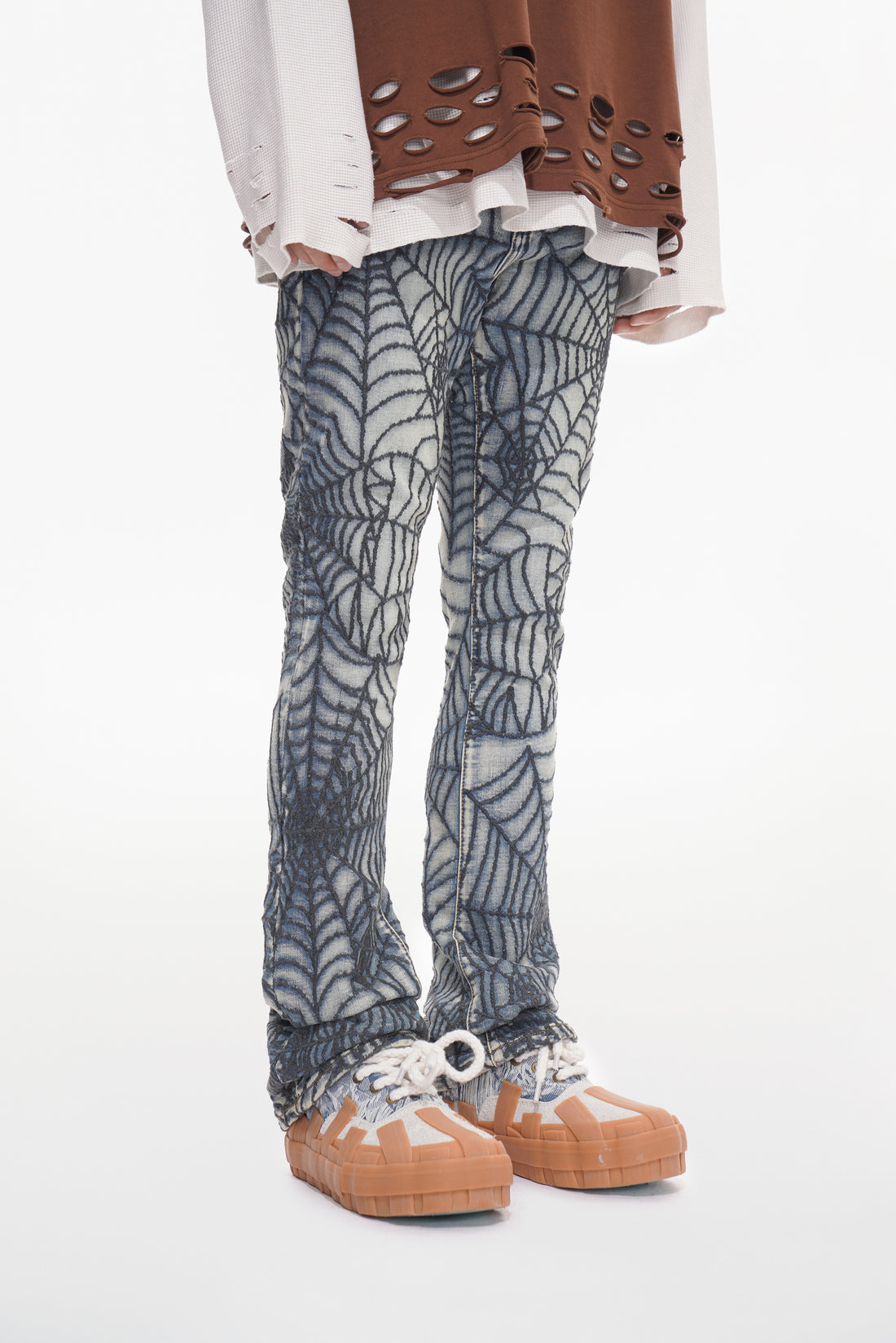 Operator Light Blue Stacked Flare Jean