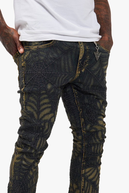 Operator Vintage Blue Stacked Flare Jean