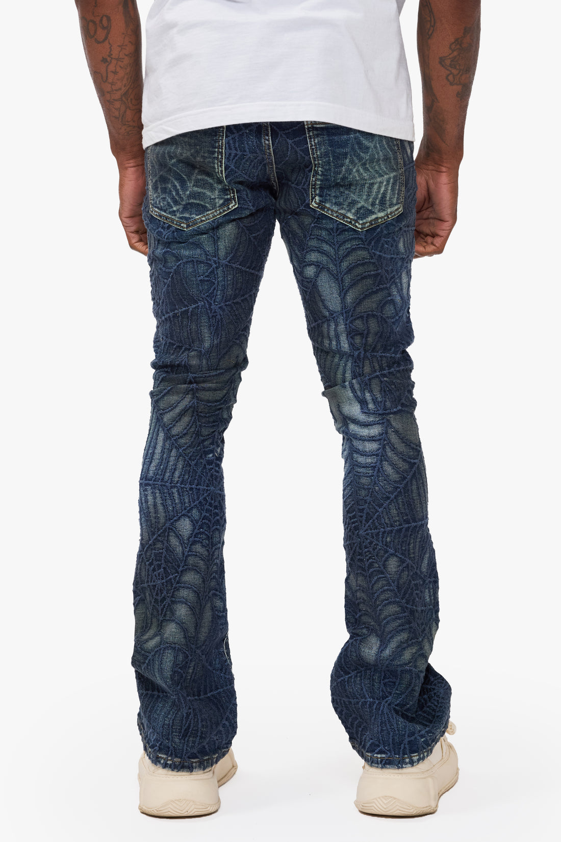Operator Blue Washed Stacked Flare Jean