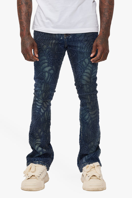 Operator Blue Washed Stacked Flare Jean