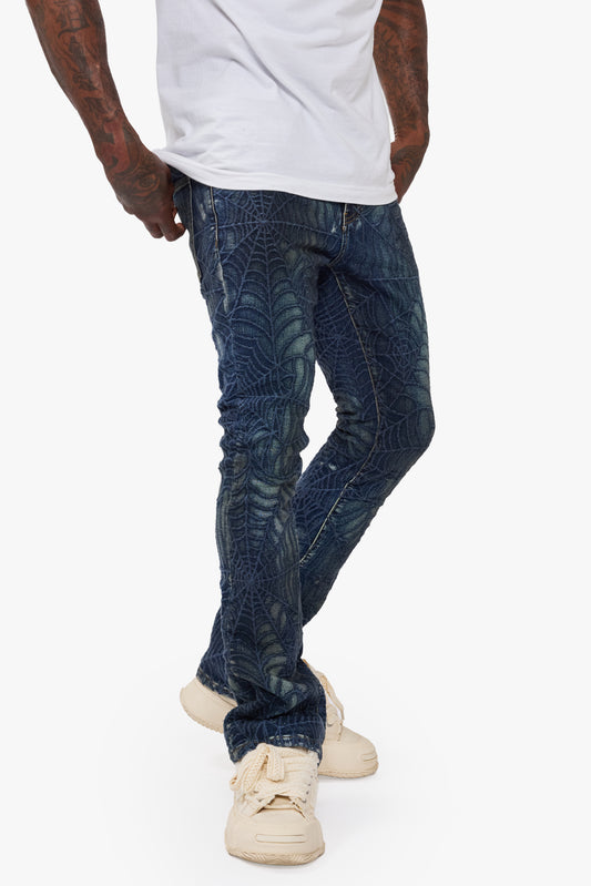 Operator Blue Washed Stacked Flare Jean