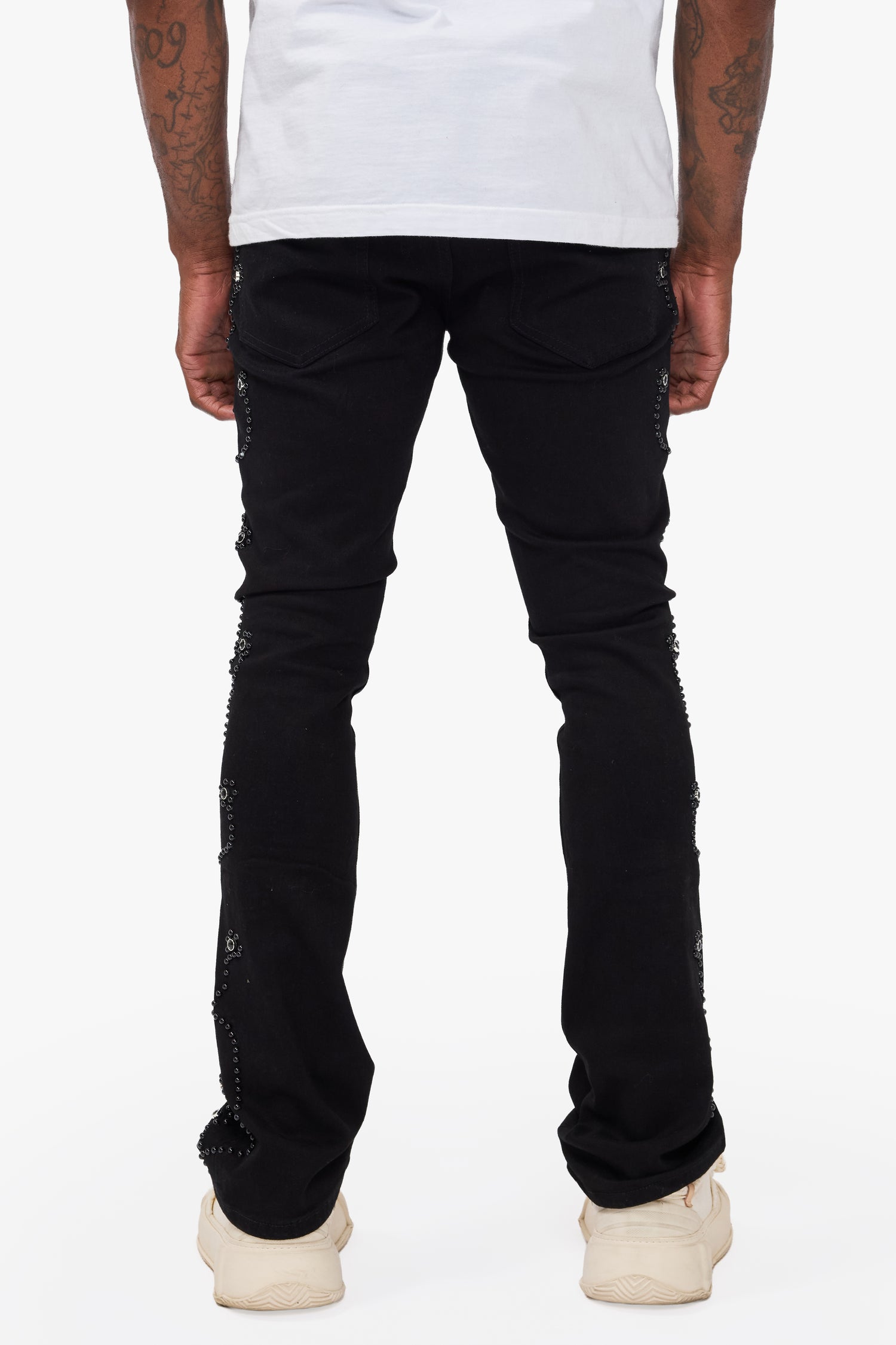 Dat Jet Black Stacked Jeans