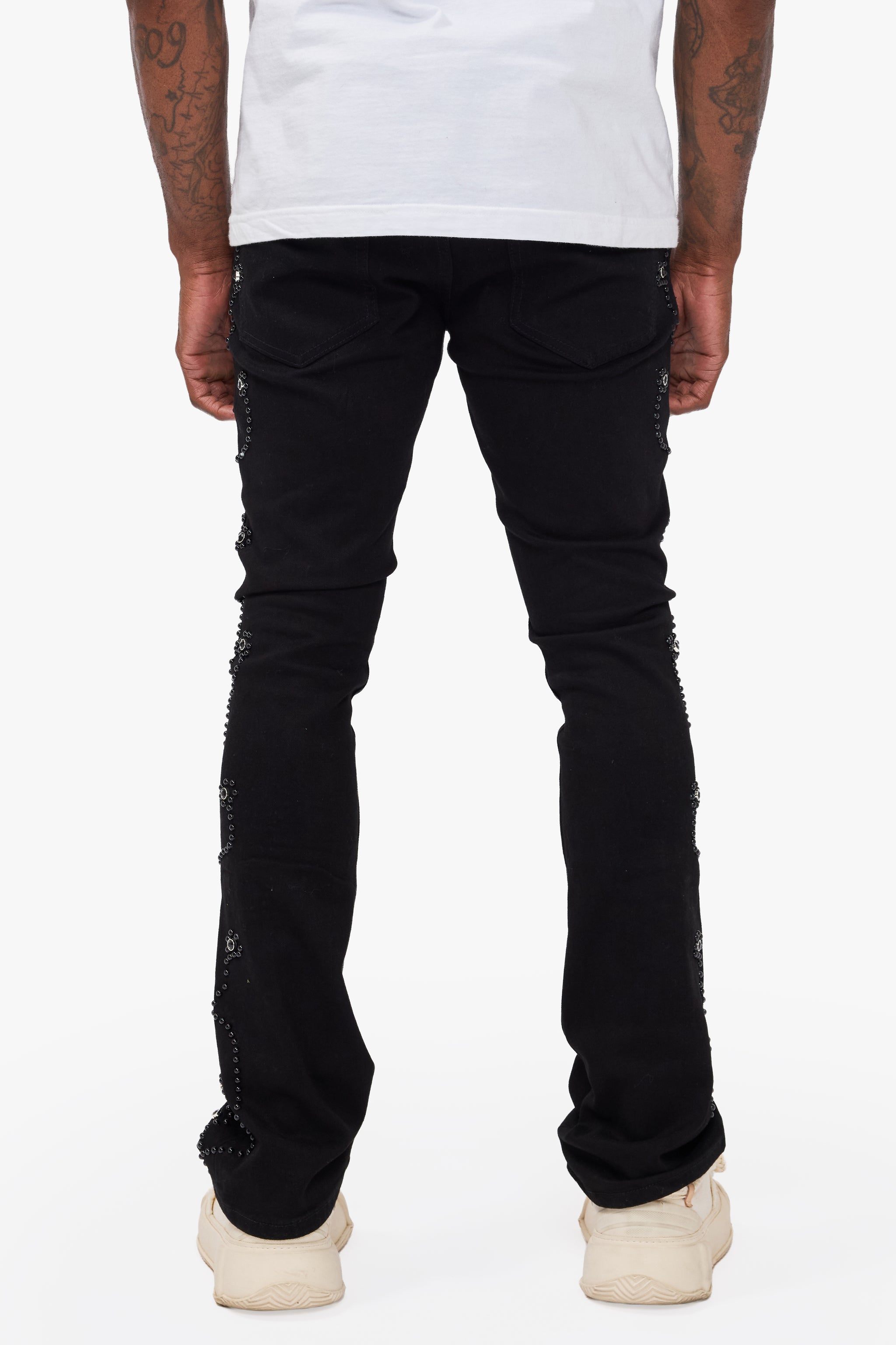 Dat Jet Black Stacked Jeans