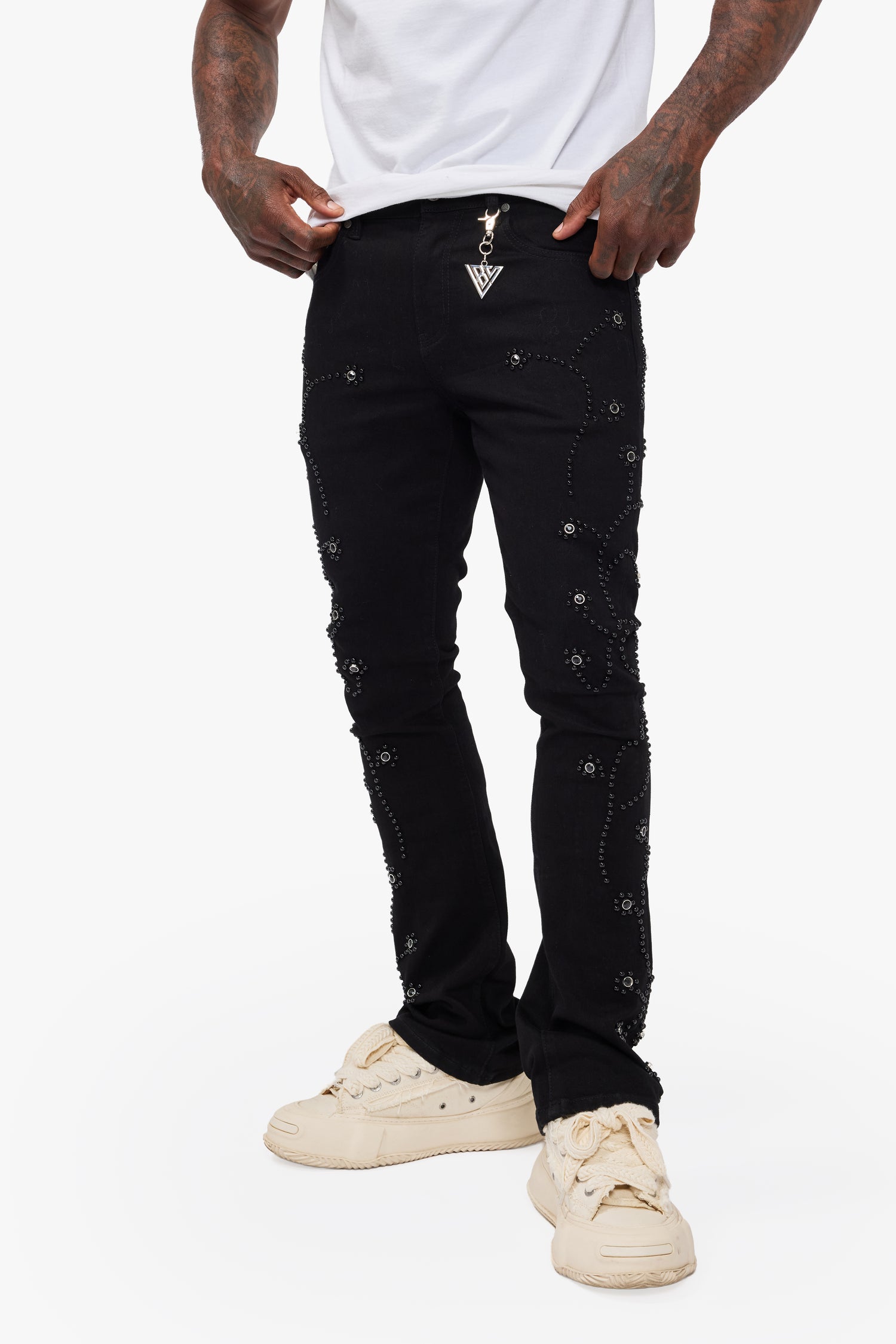 Dat Jet Black Stacked Jeans