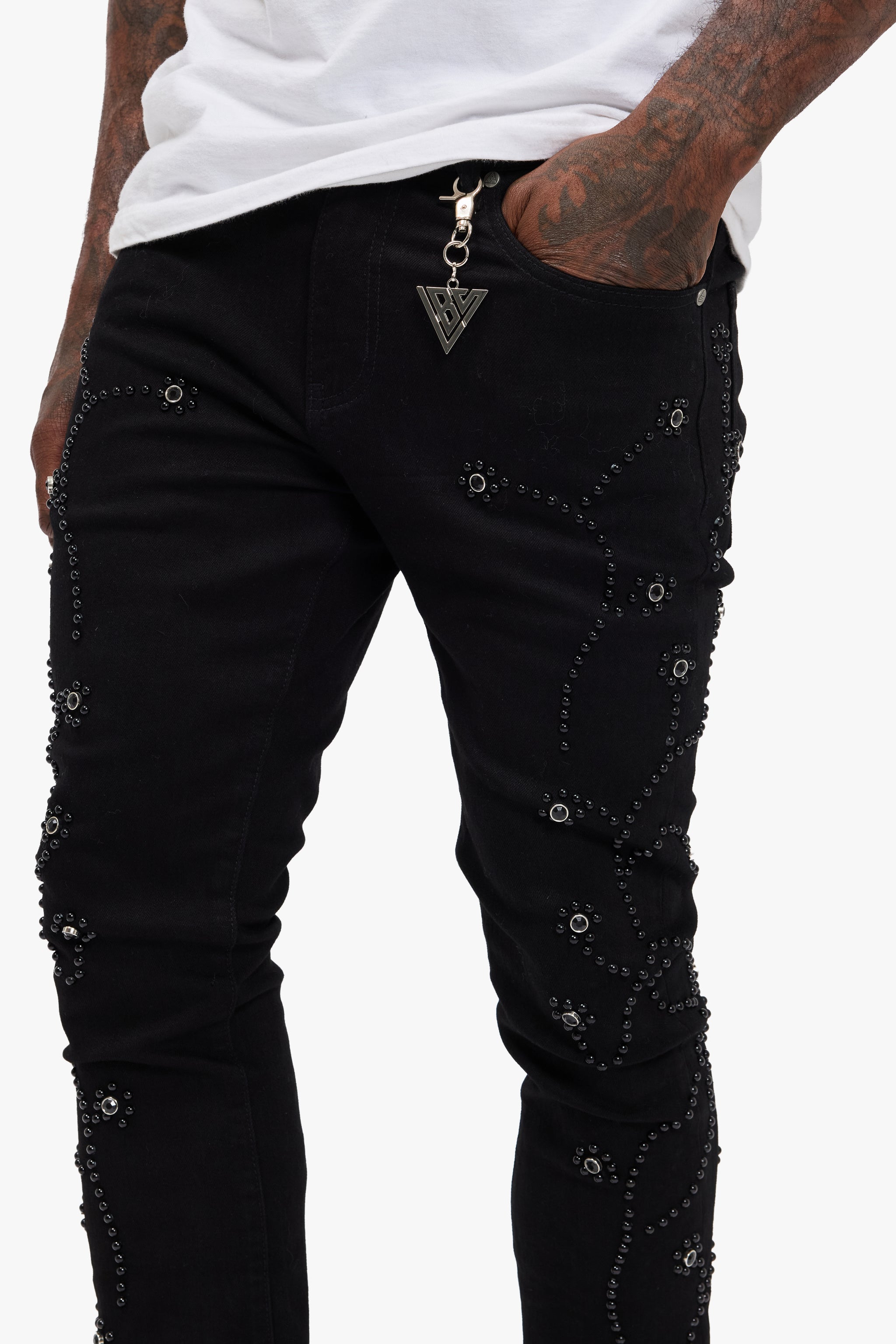 Dat Jet Black Stacked Jeans