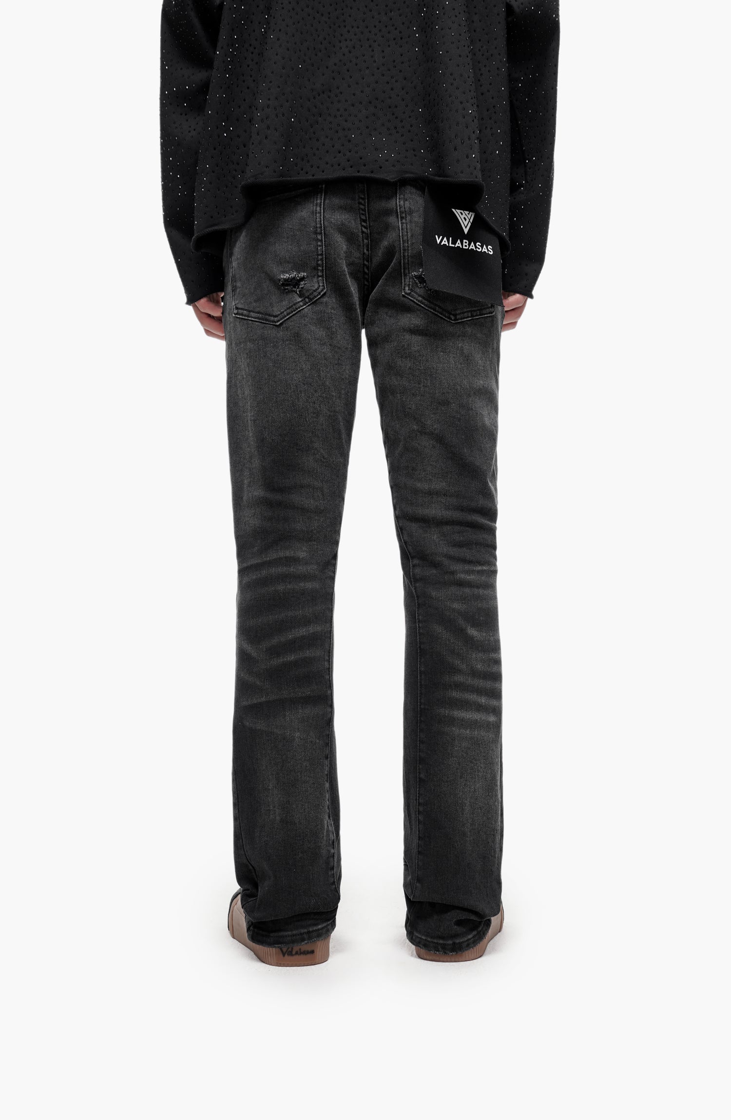 Sabotage Black Washed Stacked Jeans