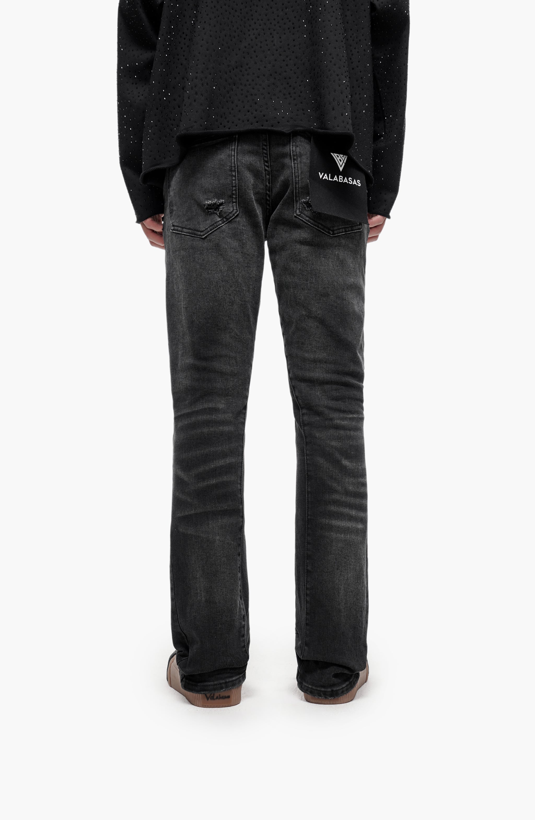 Sabotage Black Washed Stacked Jeans