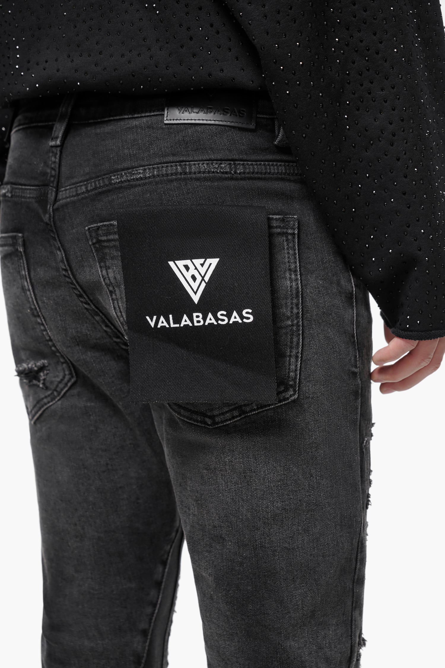 Sabotage Black Washed Stacked Jeans