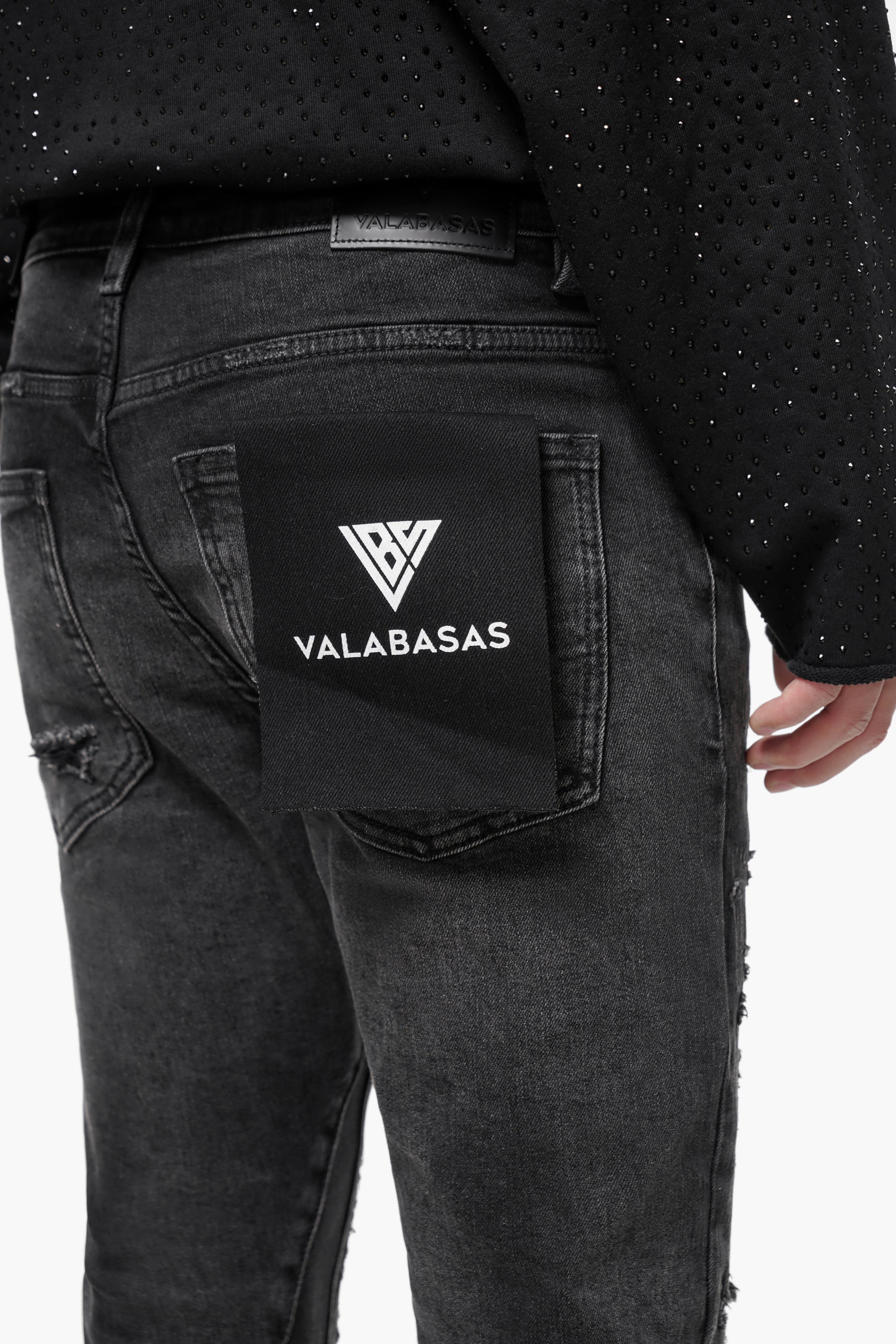 Sabotage Black Washed Stacked Jeans