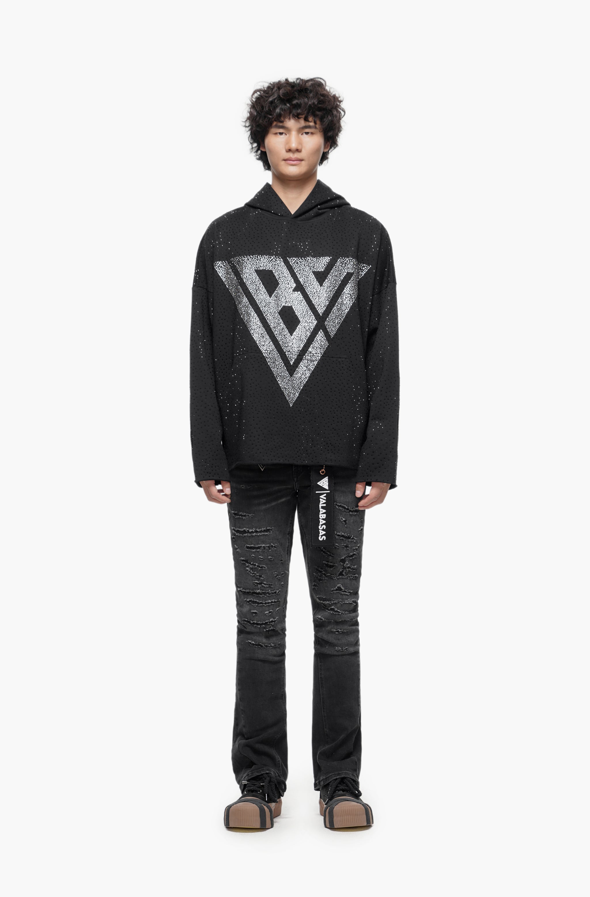 Sabotage Black Washed Stacked Jeans