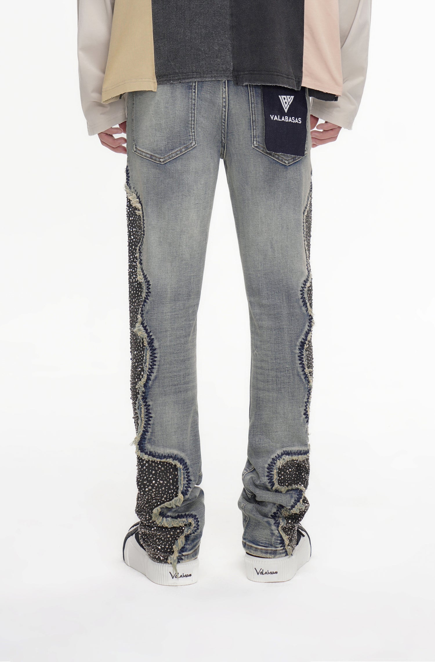 Convoy Stacked Blue Grey Jeans