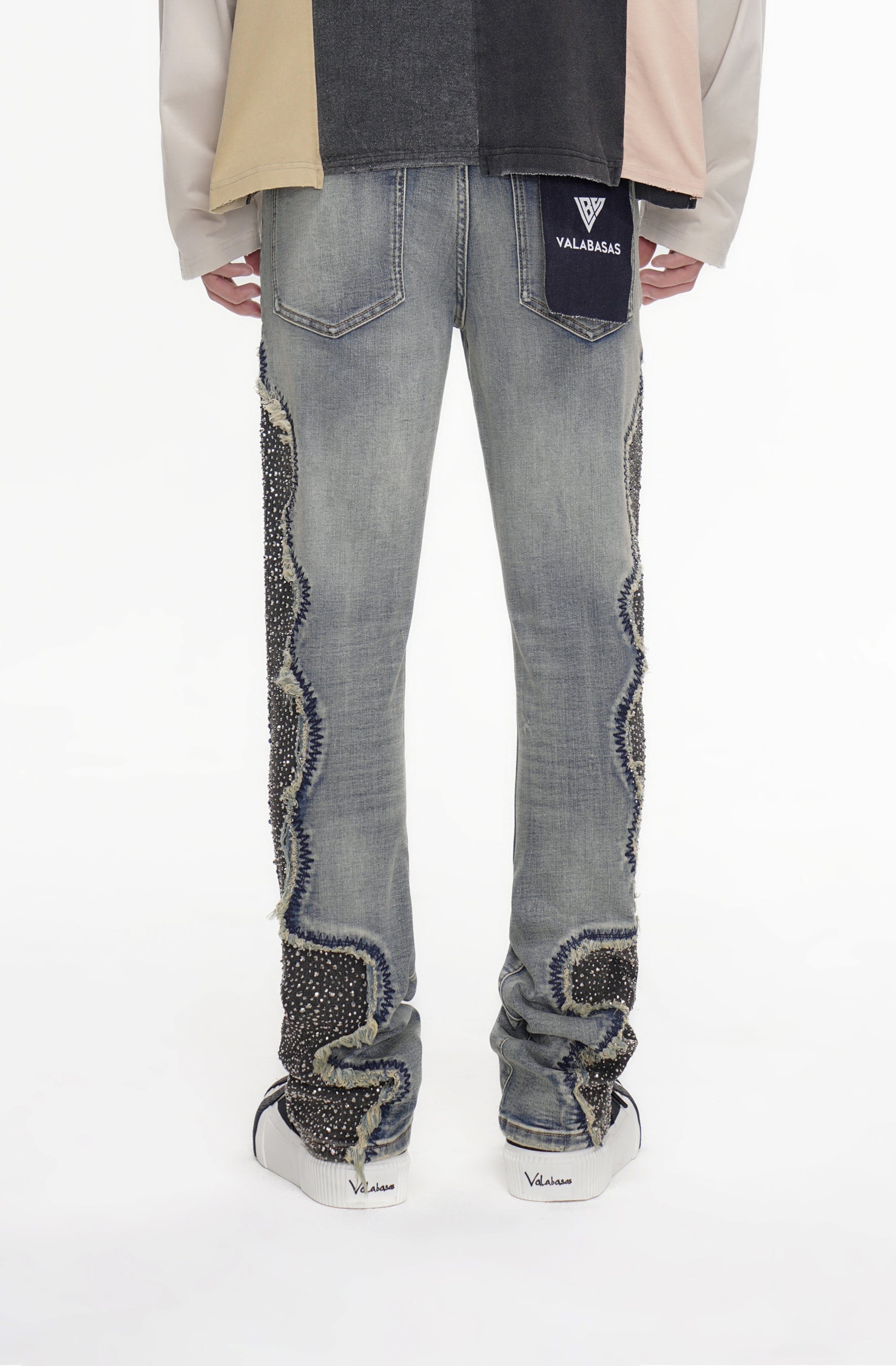 Convoy Stacked Blue Grey Jeans