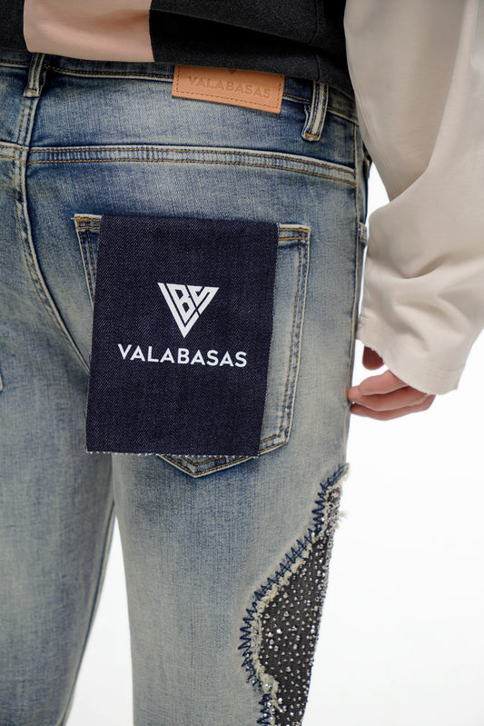Convoy Stacked Blue Grey Jeans