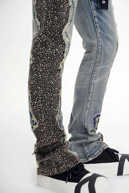 Convoy Stacked Blue Grey Jeans