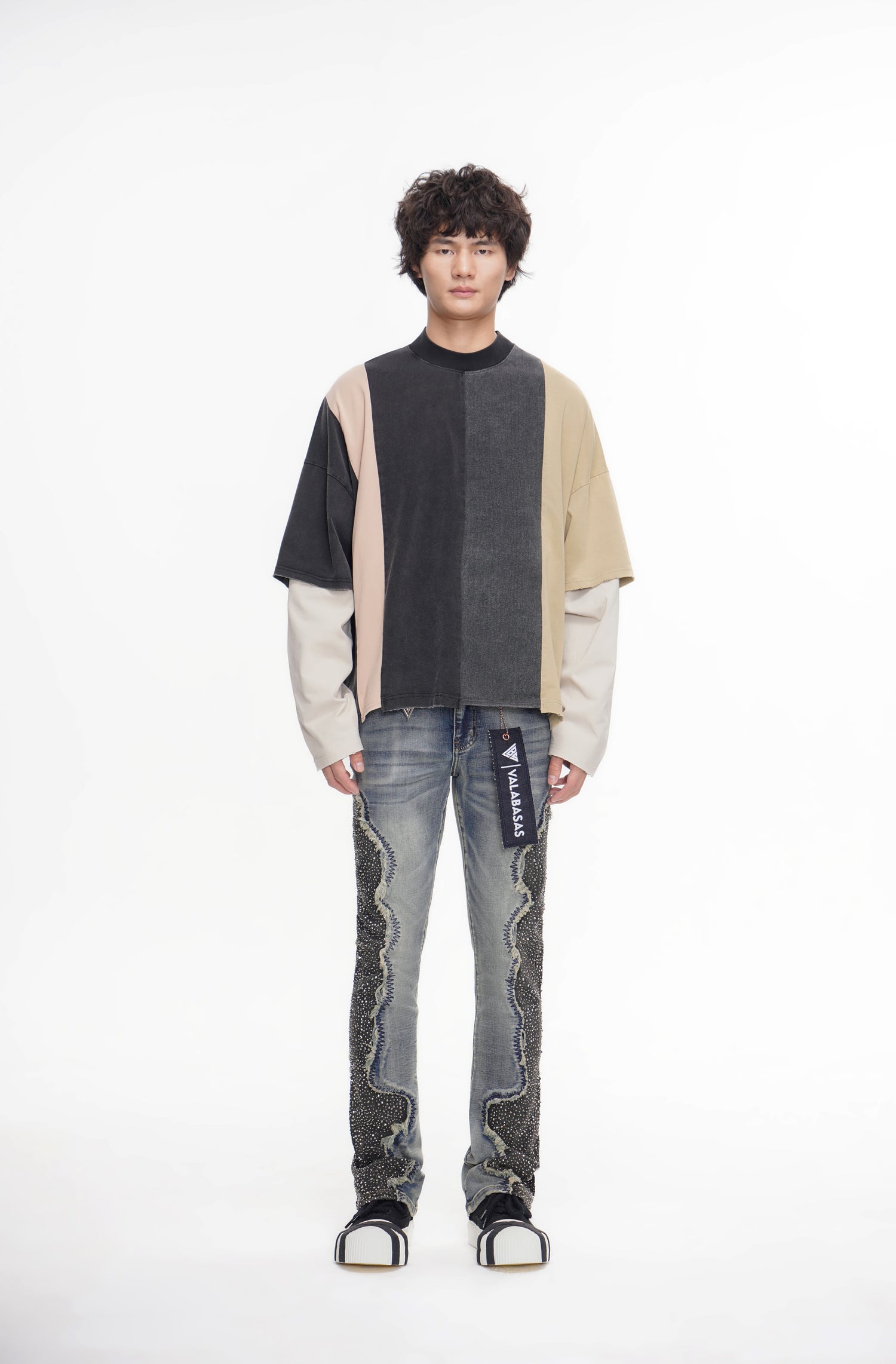 Convoy Stacked Blue Grey Jeans