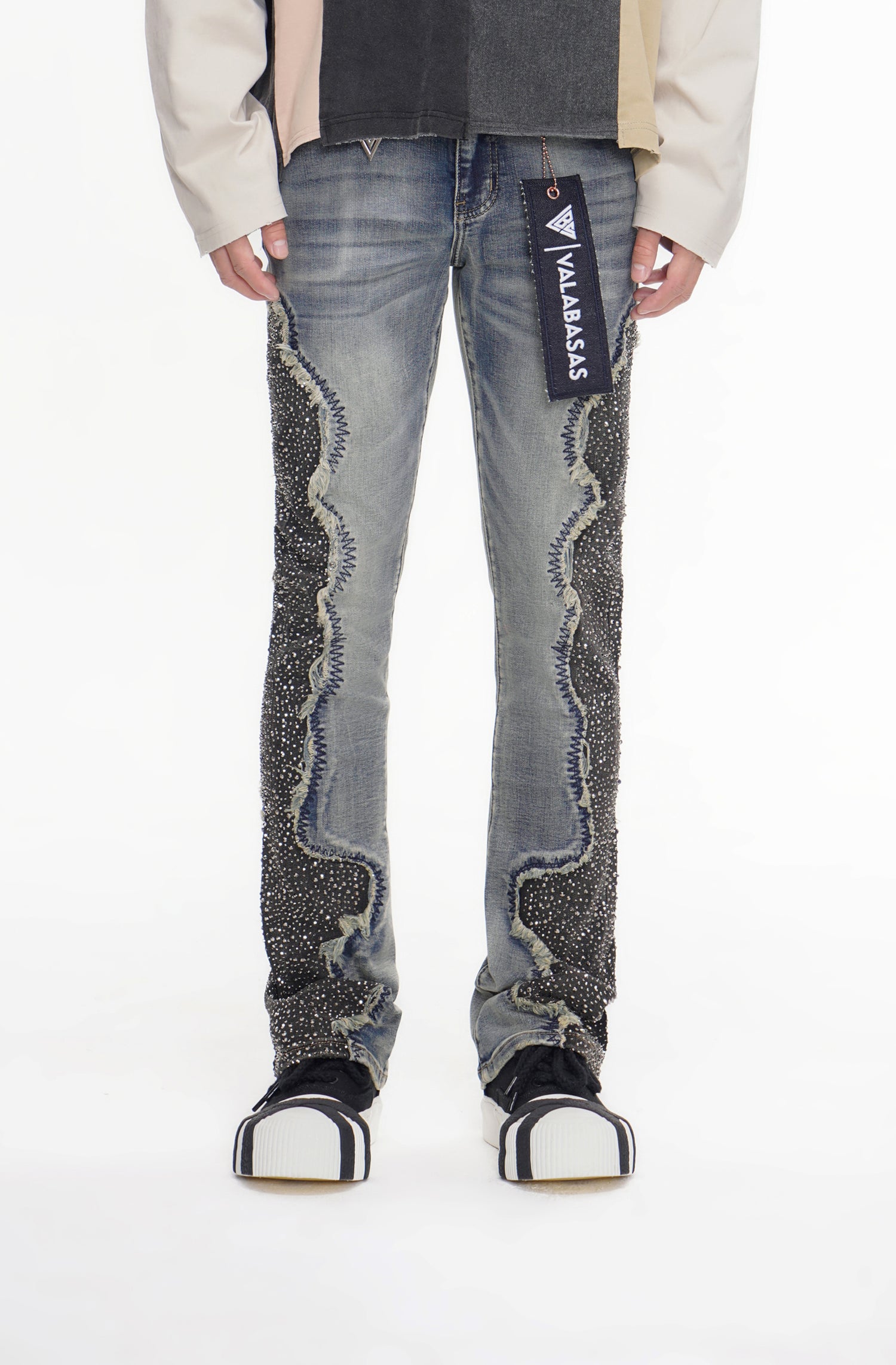 Convoy Stacked Blue Grey Jeans
