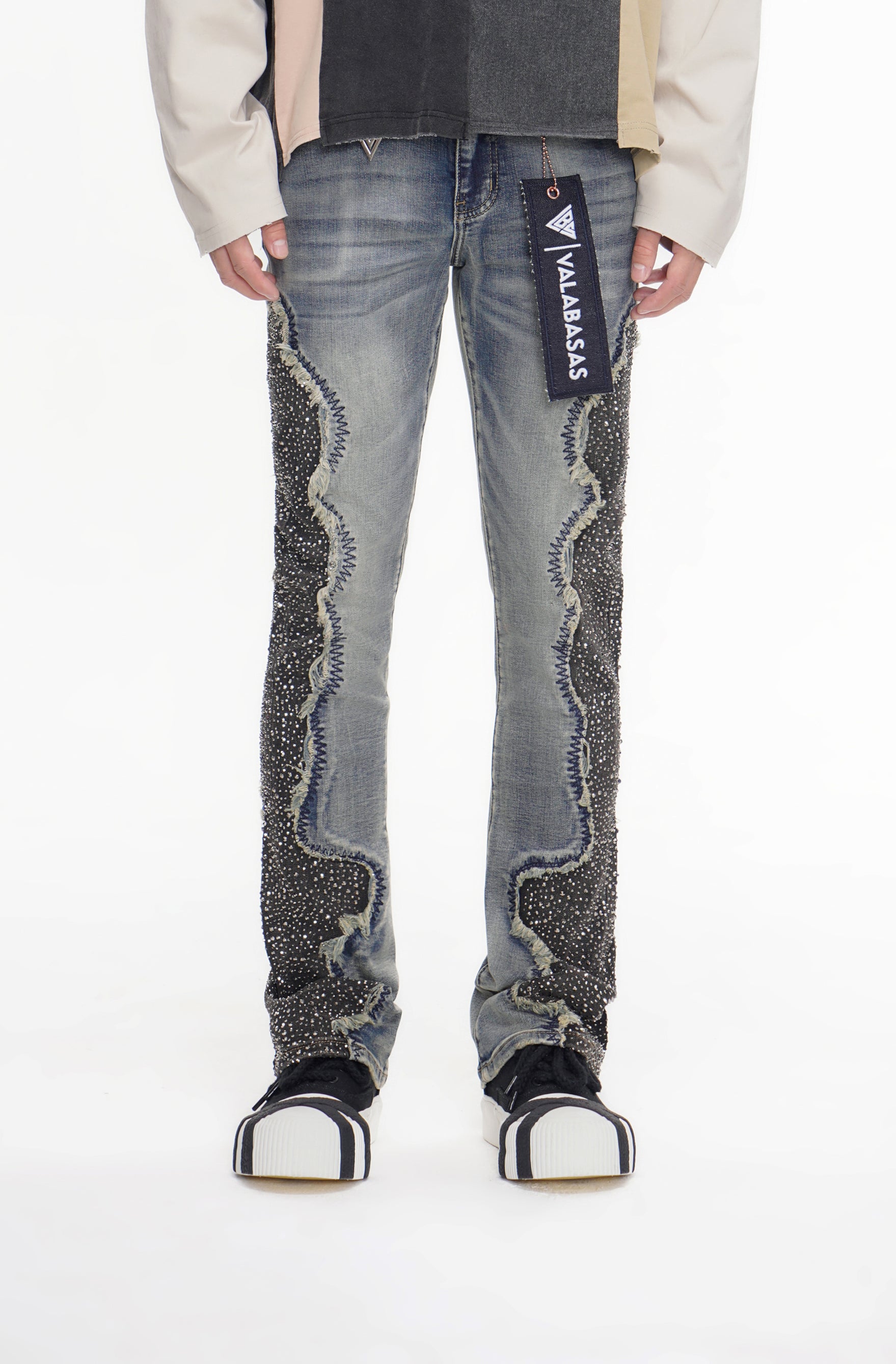 Convoy Stacked Blue Grey Jeans