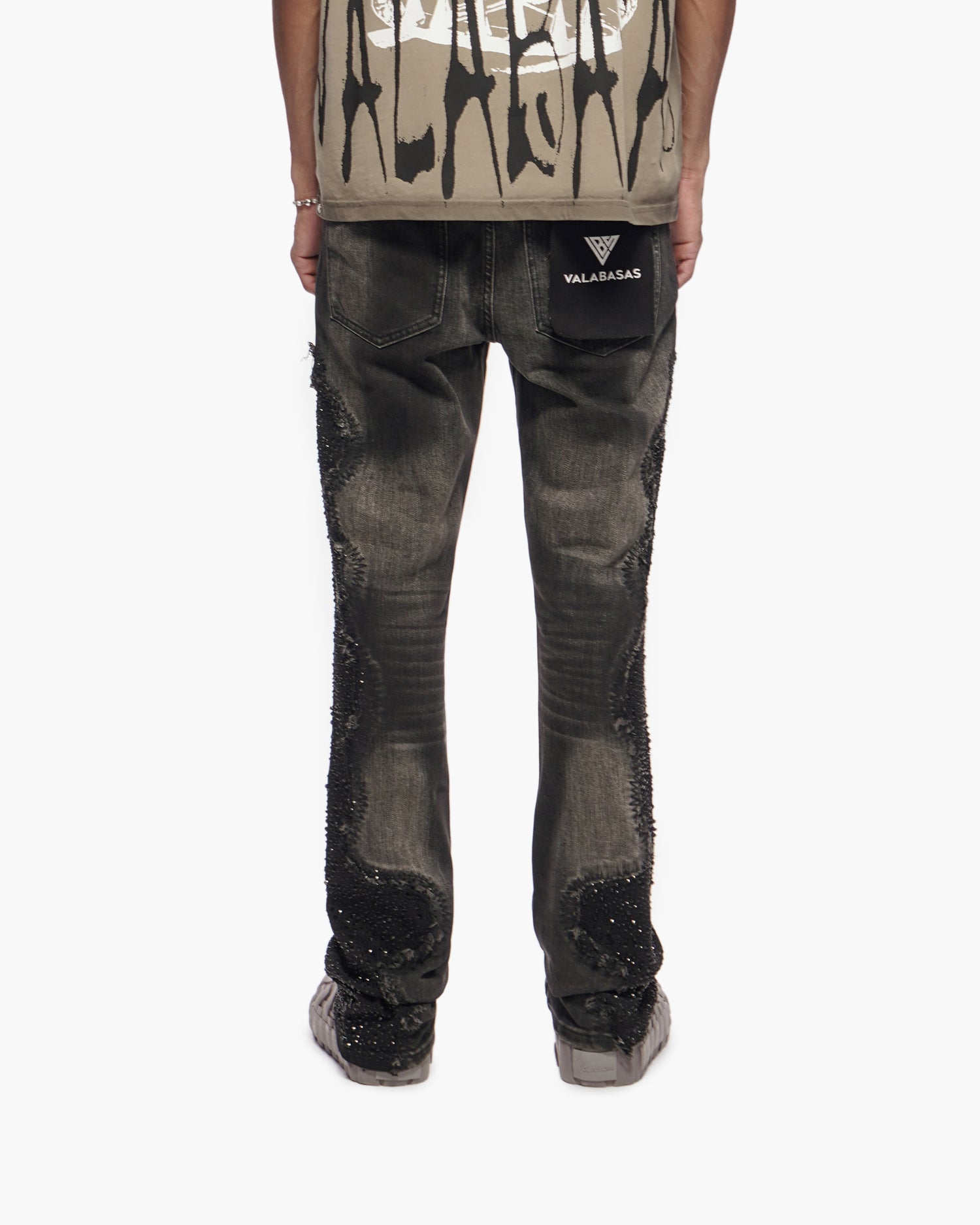 Convoy Stacked Grey Black Jeans