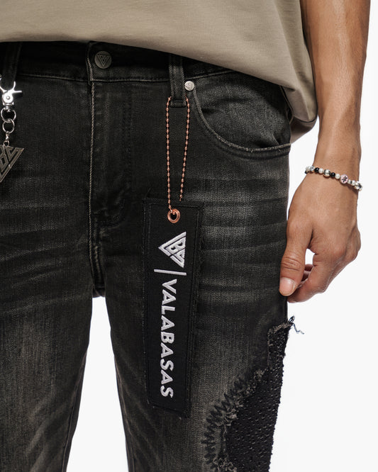 Convoy Stacked Grey Black Jeans