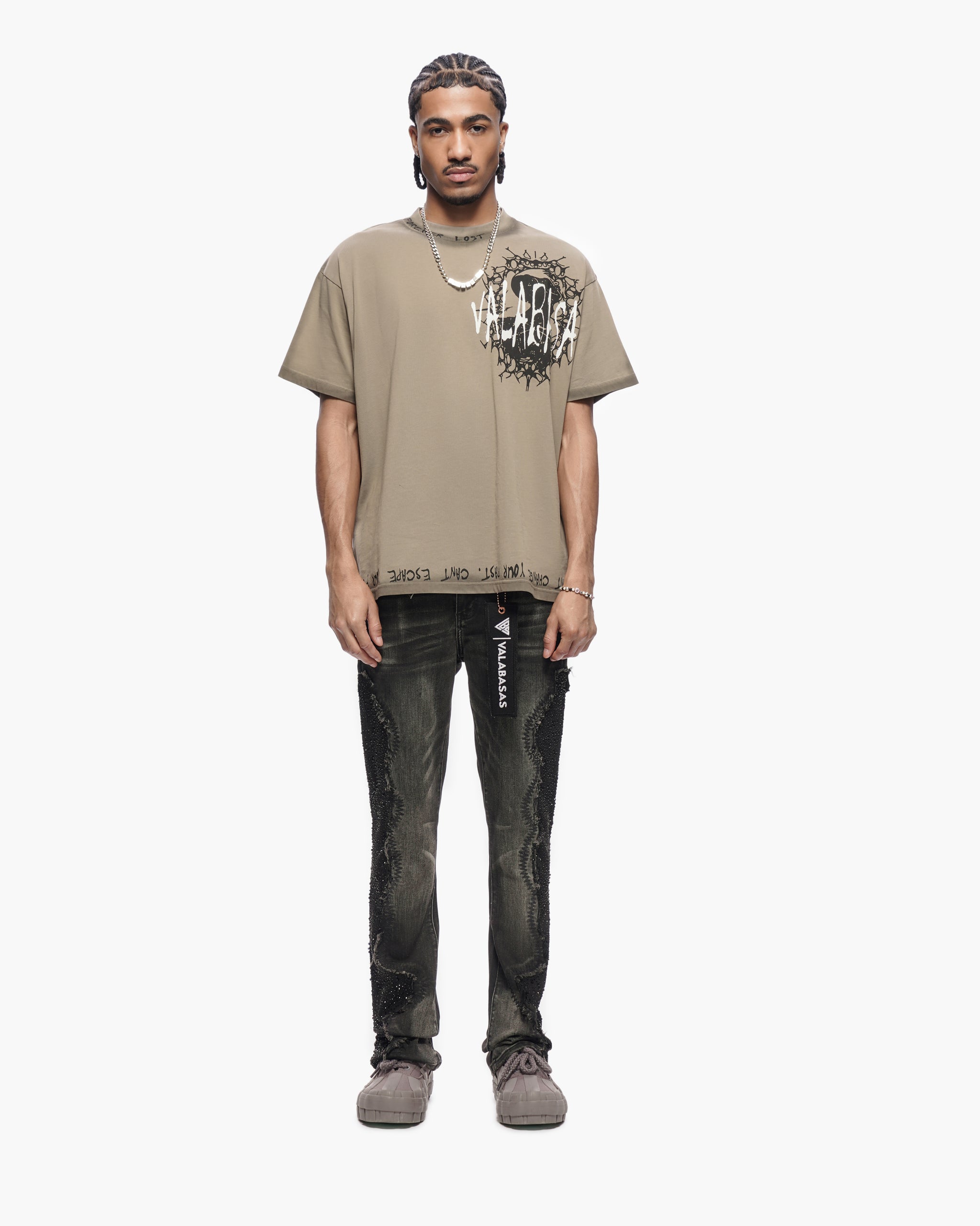 Convoy Stacked Grey Black Jeans