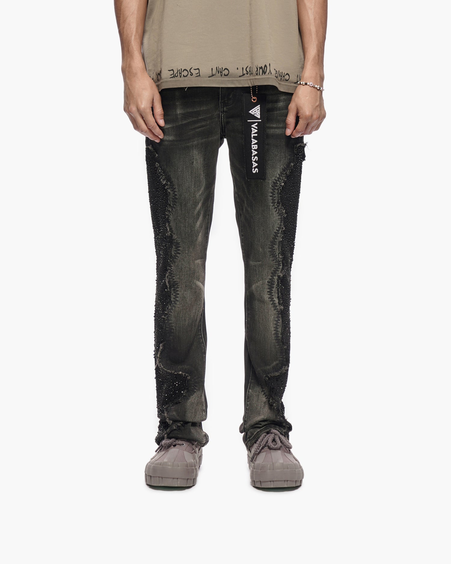 Convoy Stacked Grey Black Jeans