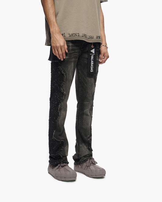 Convoy Stacked Grey Black Jeans