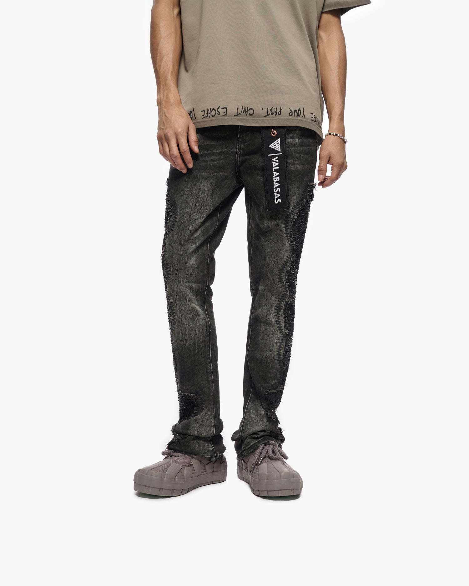 Convoy Stacked Grey Black Jeans