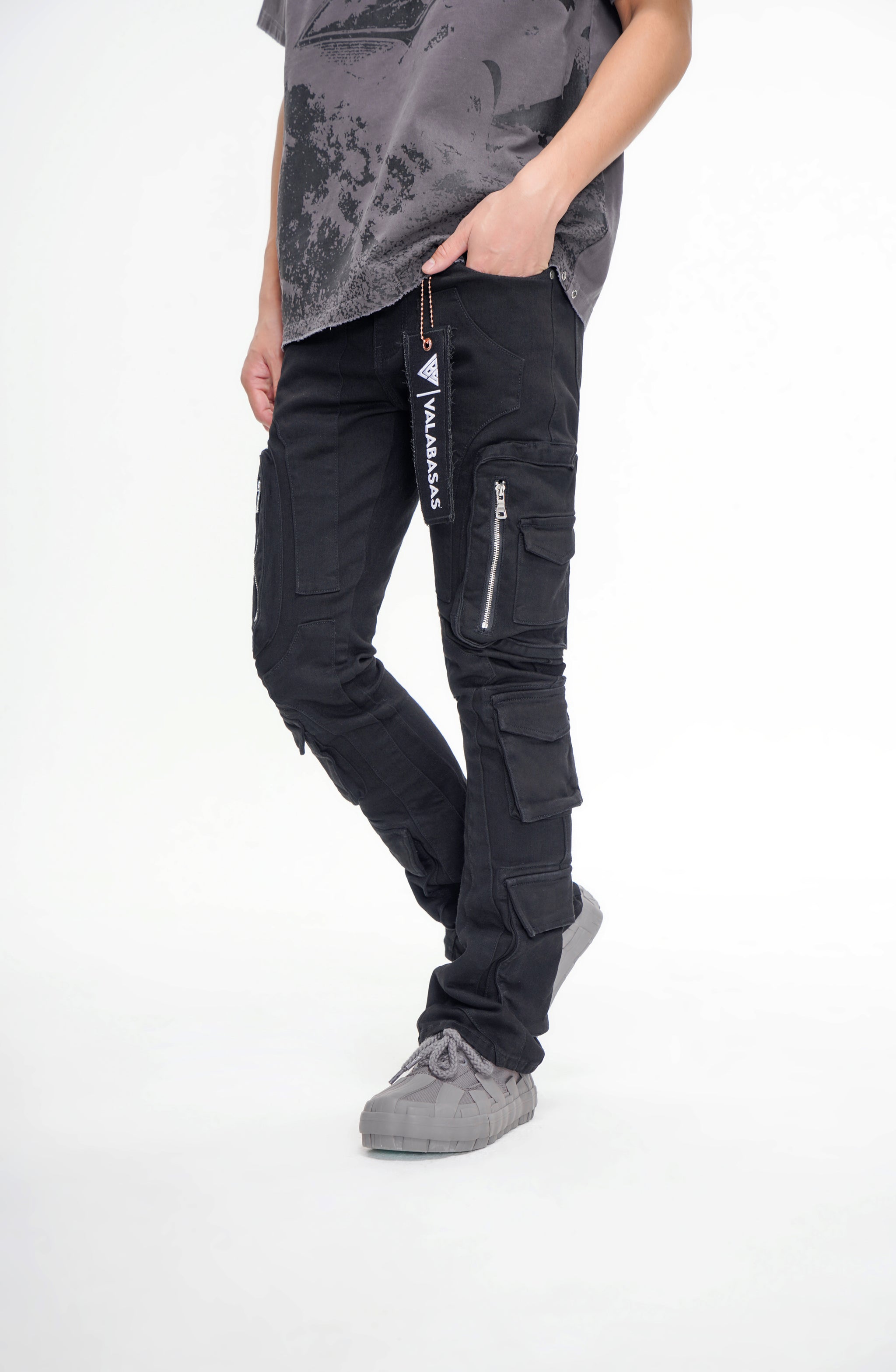 PayDay Black Stacked Jeans