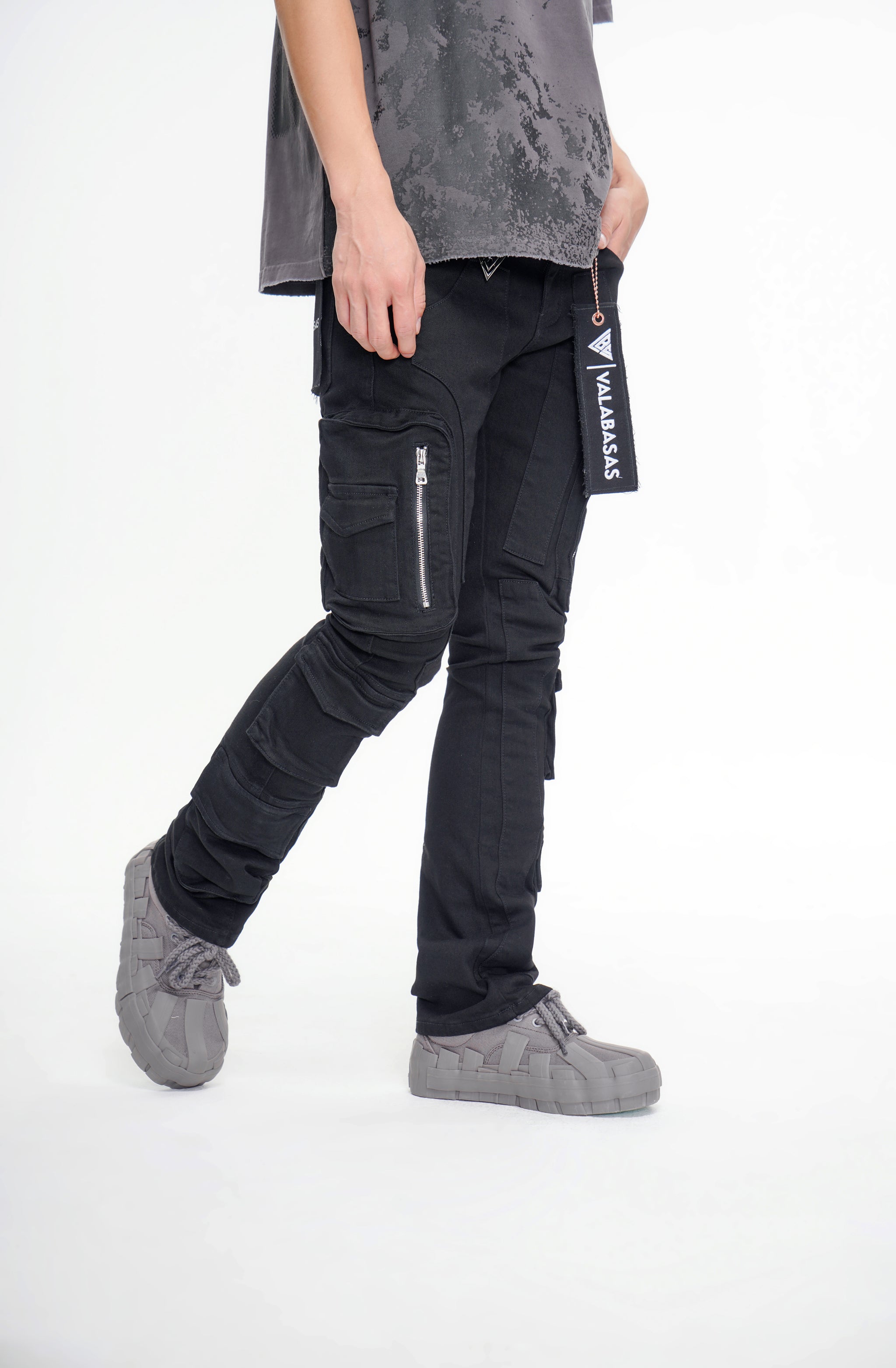 PayDay Black Stacked Jeans