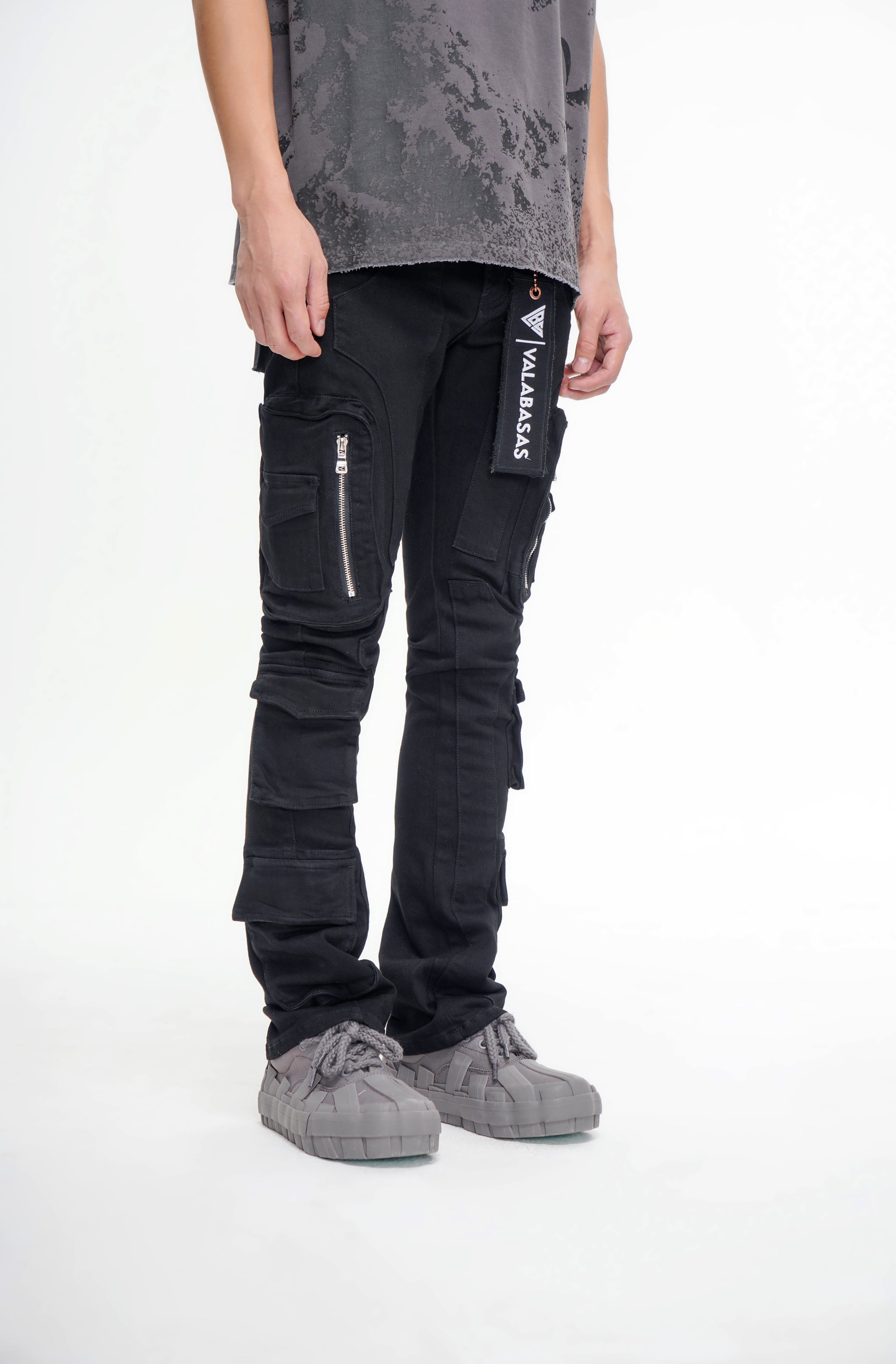 PayDay Black Stacked Jeans