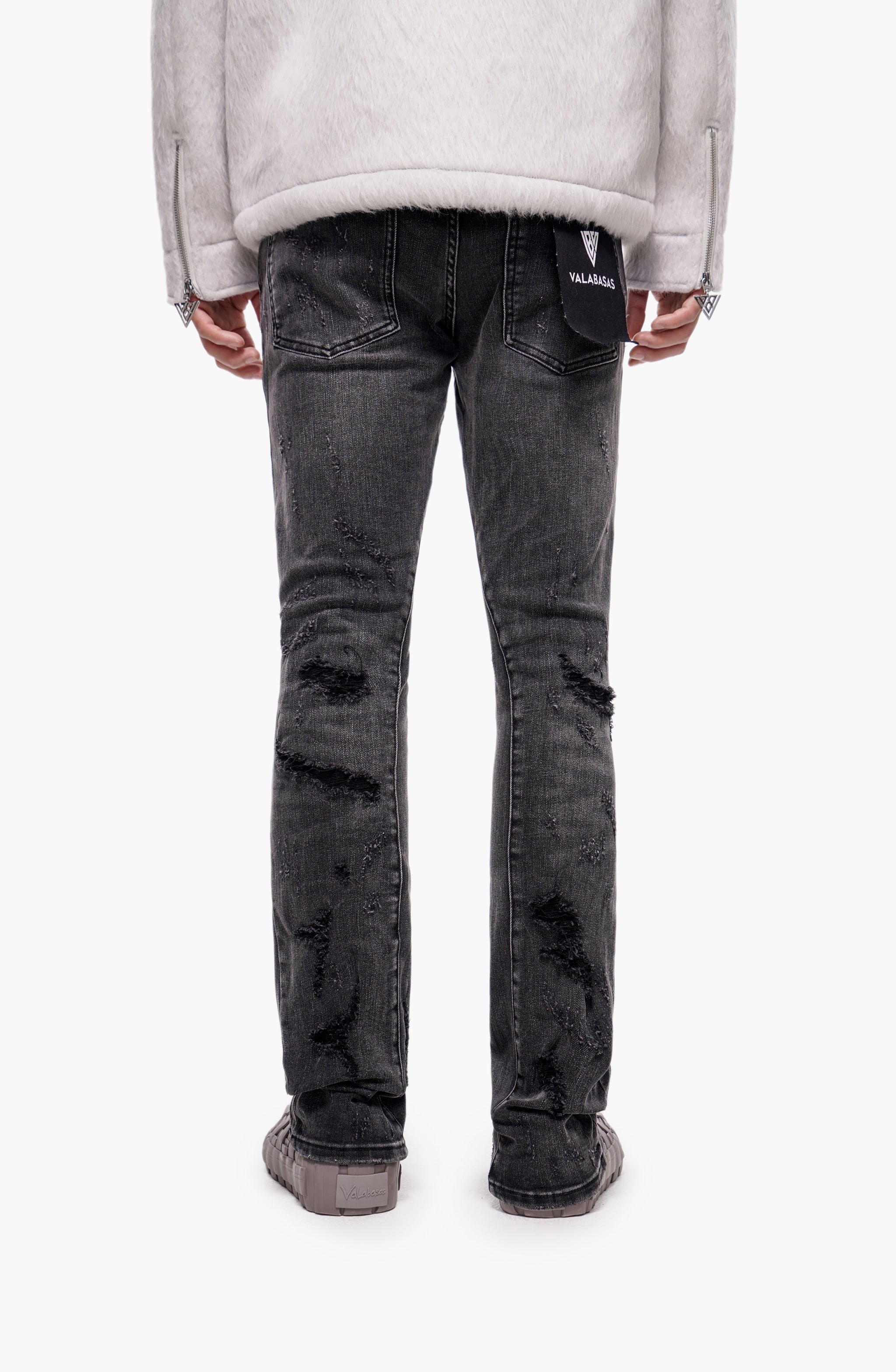 Steeltoe Grey Wash Stacked Jeans