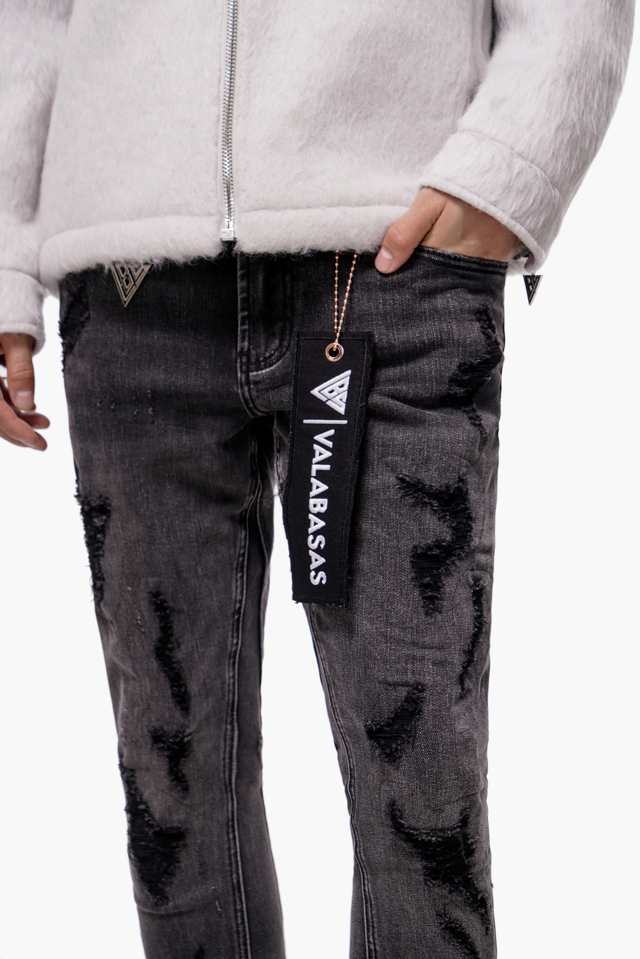 Steeltoe Grey Wash Stacked Jeans