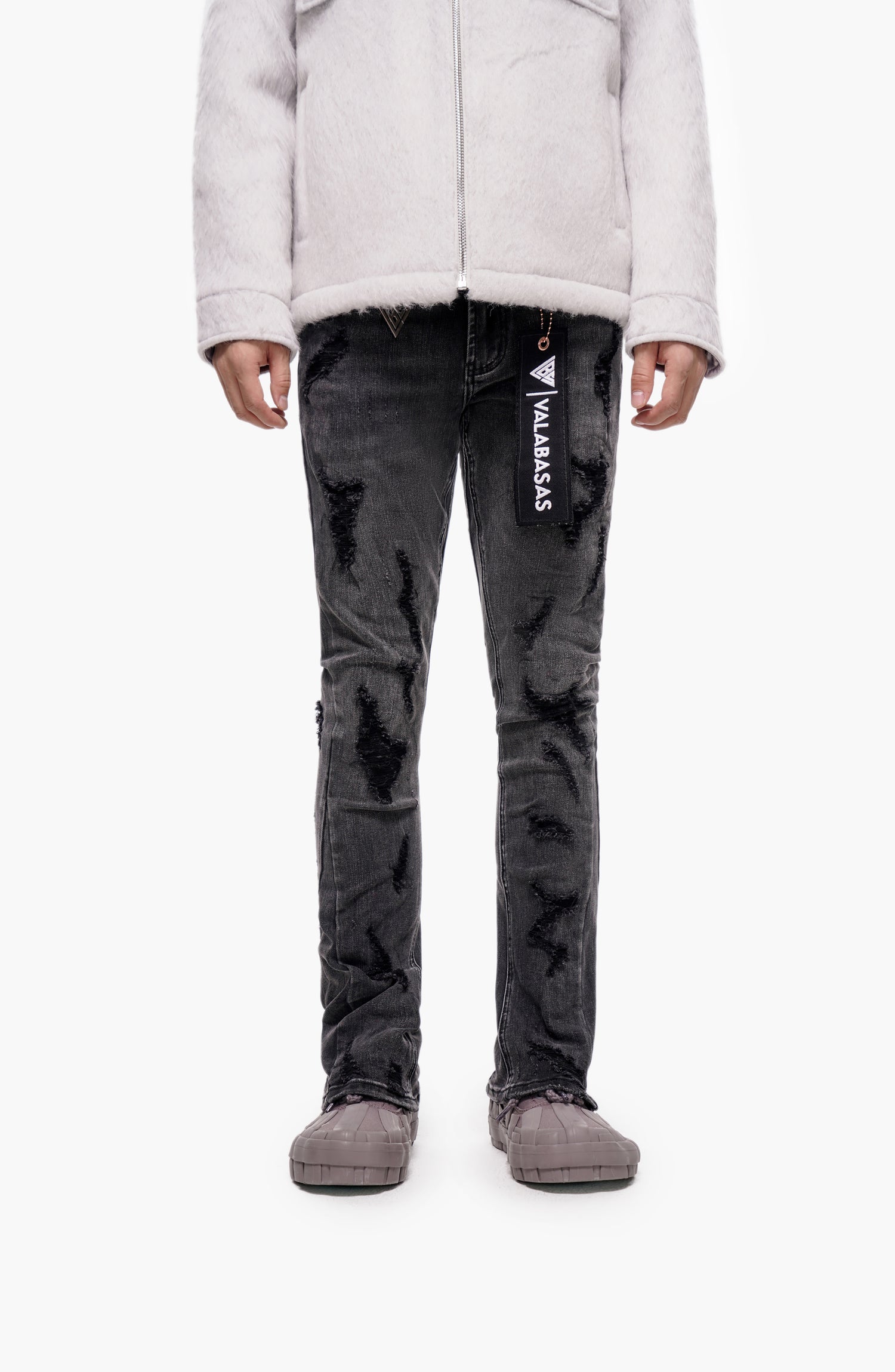 Steeltoe Grey Wash Stacked Jeans