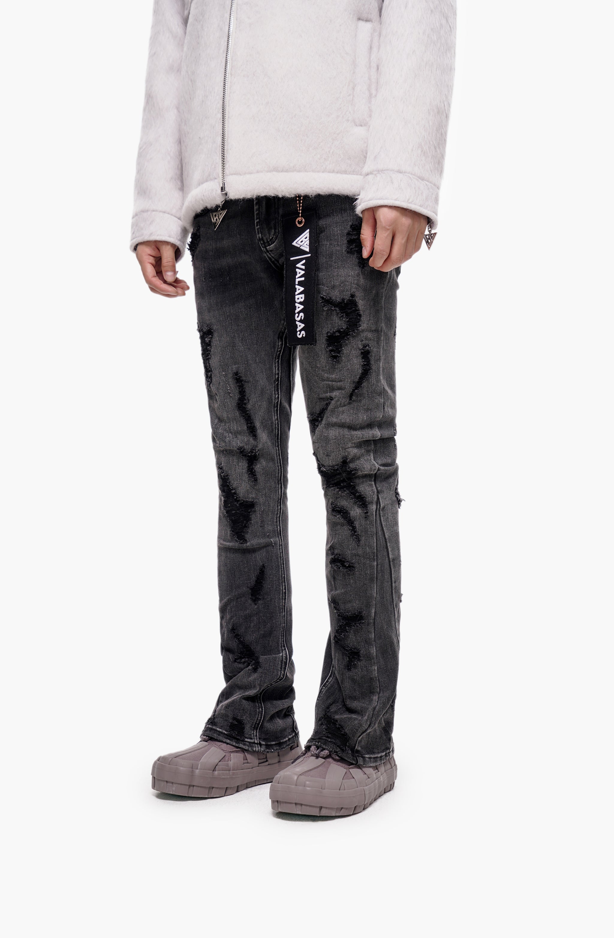 Steeltoe Grey Wash Stacked Jeans