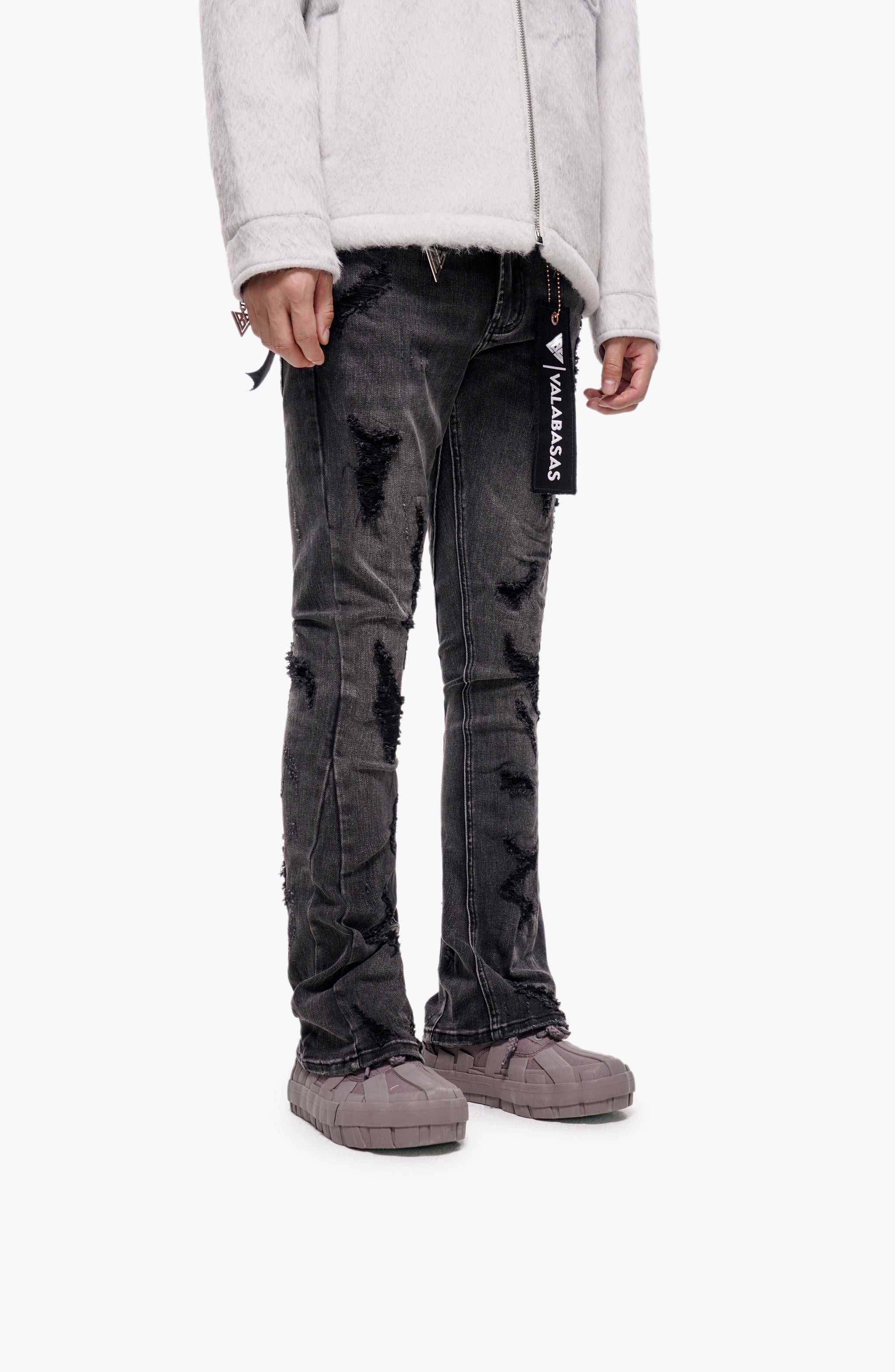 Steeltoe Grey Wash Stacked Jeans