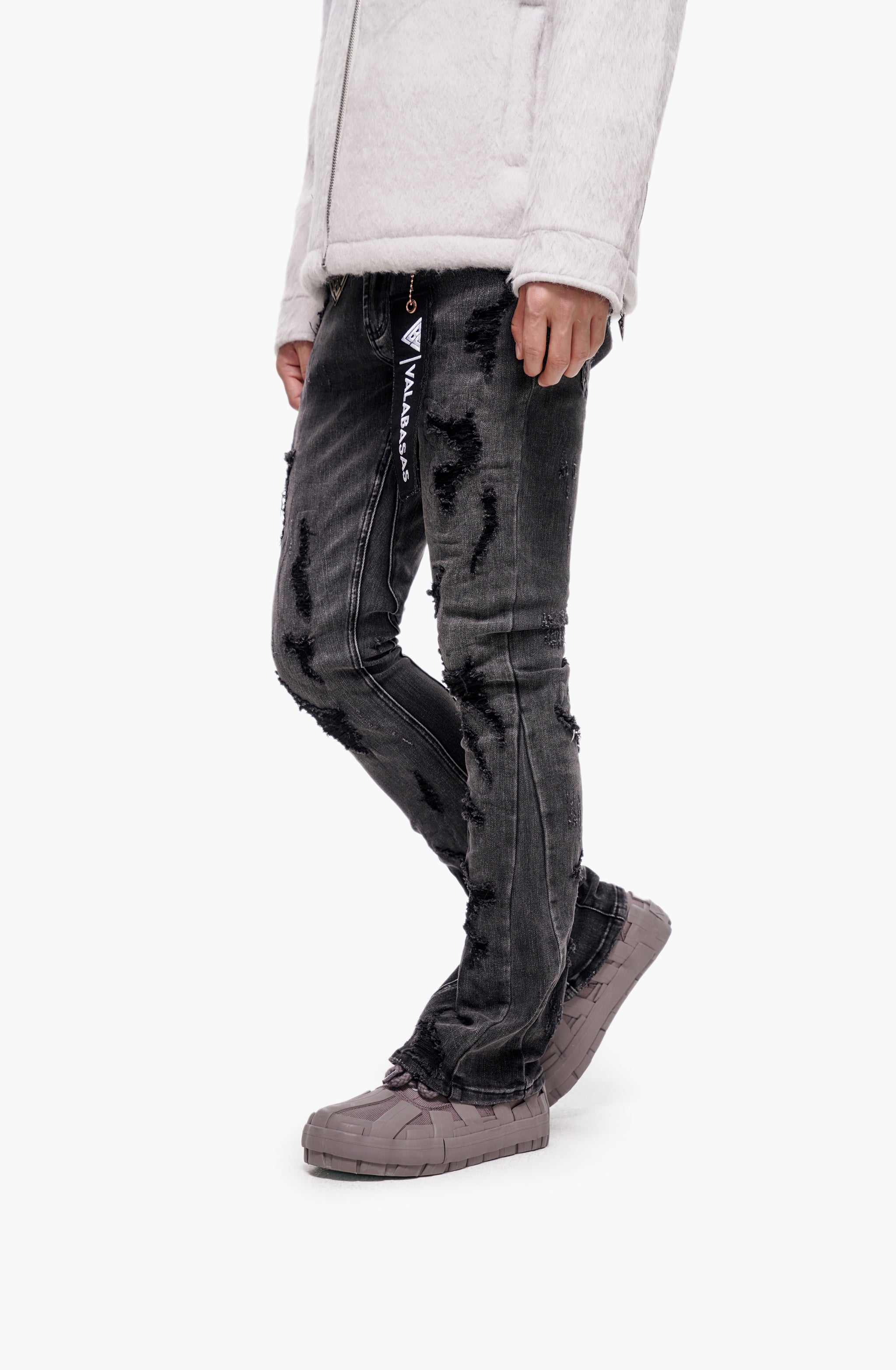 Steeltoe Grey Wash Stacked Jeans
