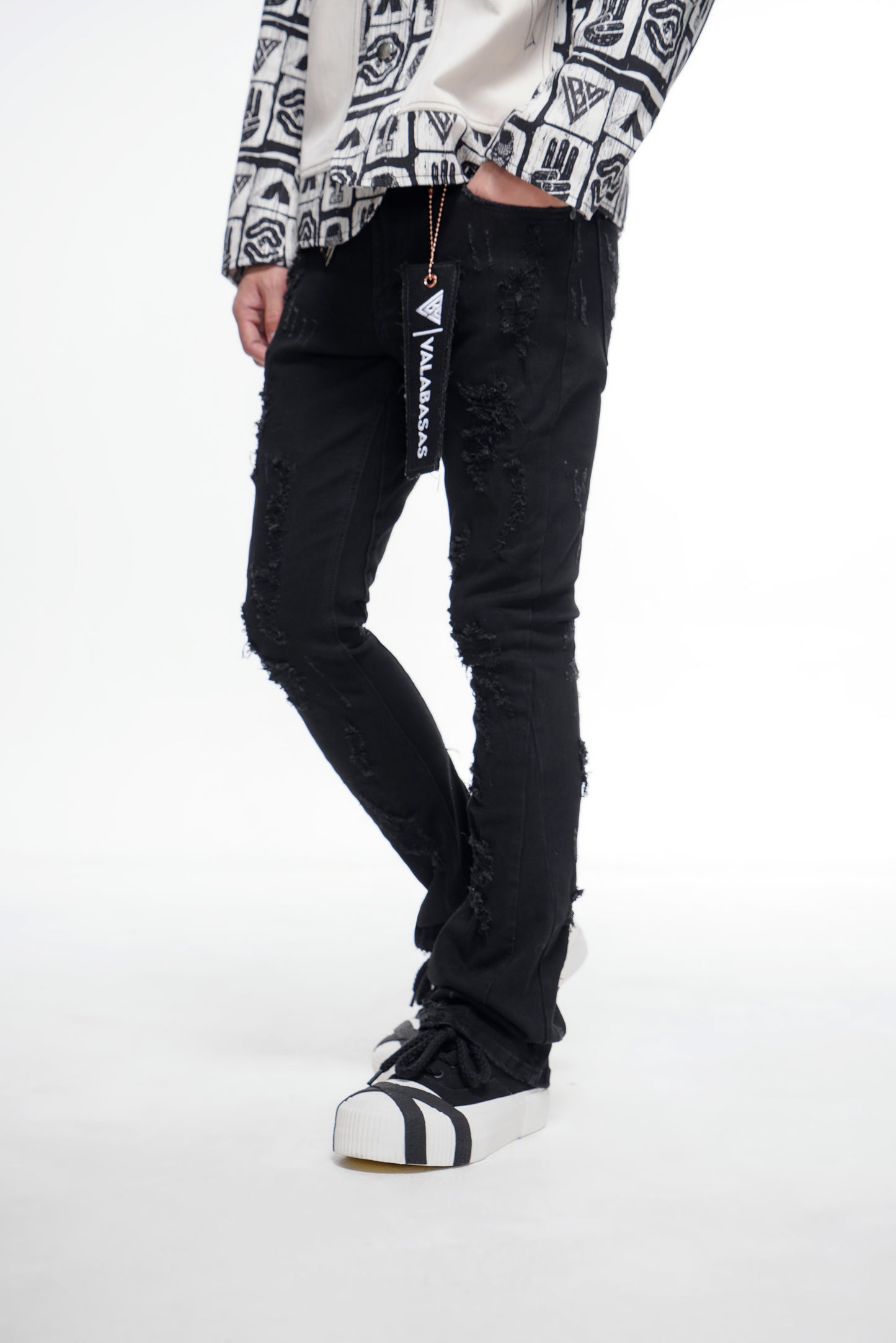 Steeltoe Stacked Jet Black Jean