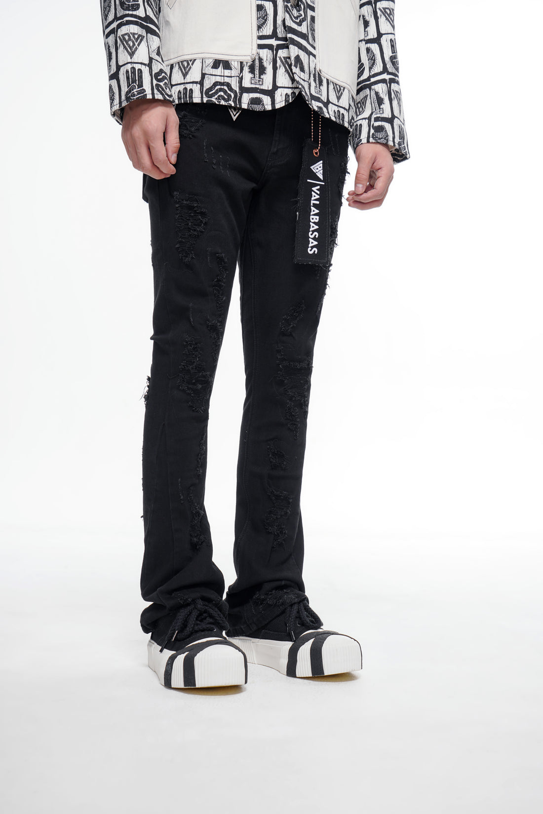 Steeltoe Stacked Jet Black Jean
