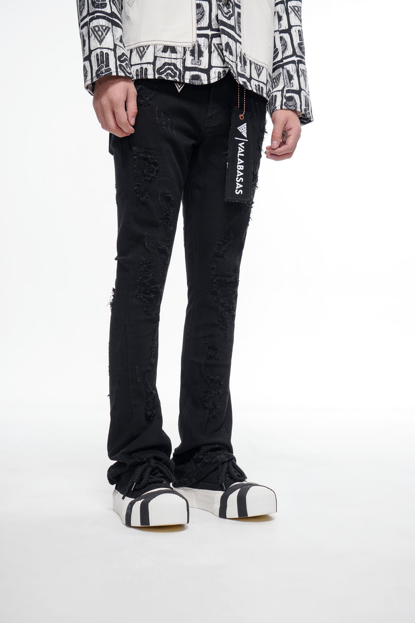 Steeltoe Stacked Jet Black Jean